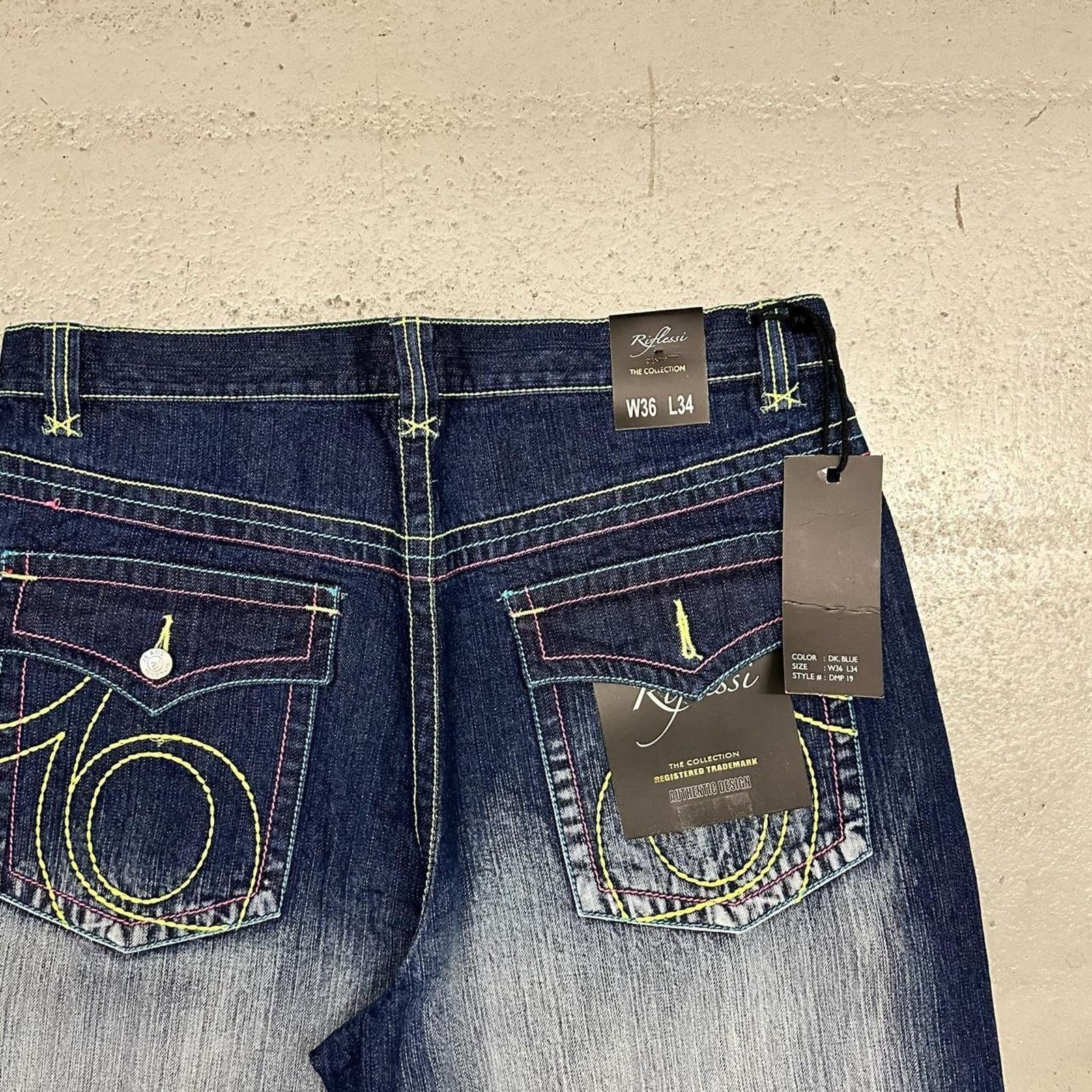 Vintage Vintage baggy y2k riflessi faded blue skater unique denim Size US 36 / EU 52 - 3 Thumbnail