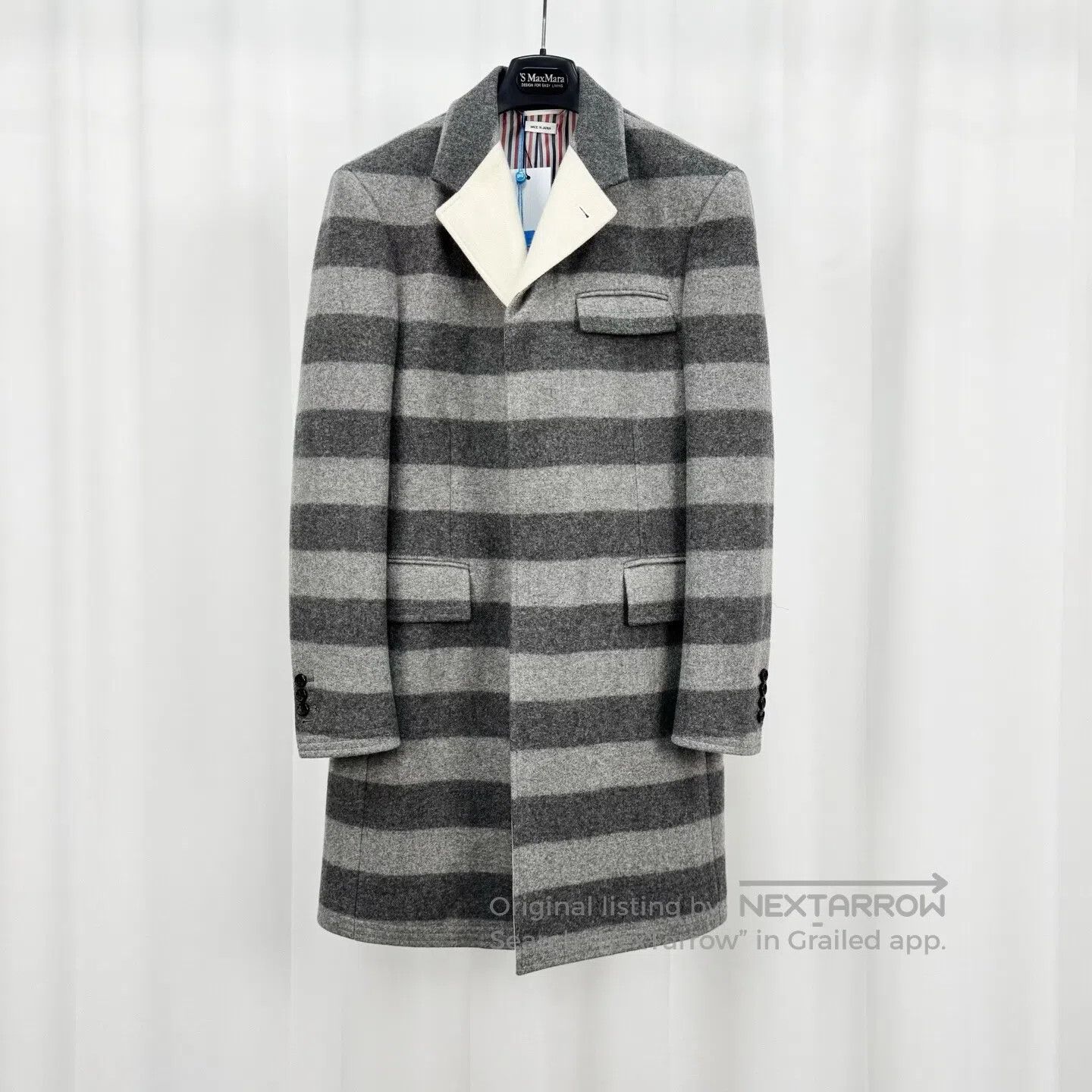 Thom Browne Thom Browne Wool Striped Shoulder Pad Coat| Size US M / EU 48-50 / 2 - 1 Thumbnail