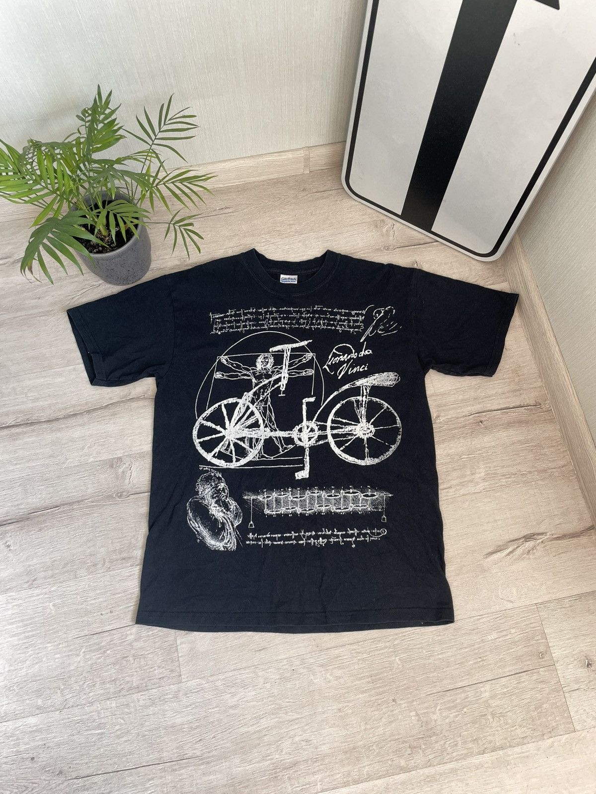 Designer Vintage Leonardo Da Vinci Bicycle Tee Museum Anatomy Y2k Size US M / EU 48-50 / 2 - 1 Thumbnail