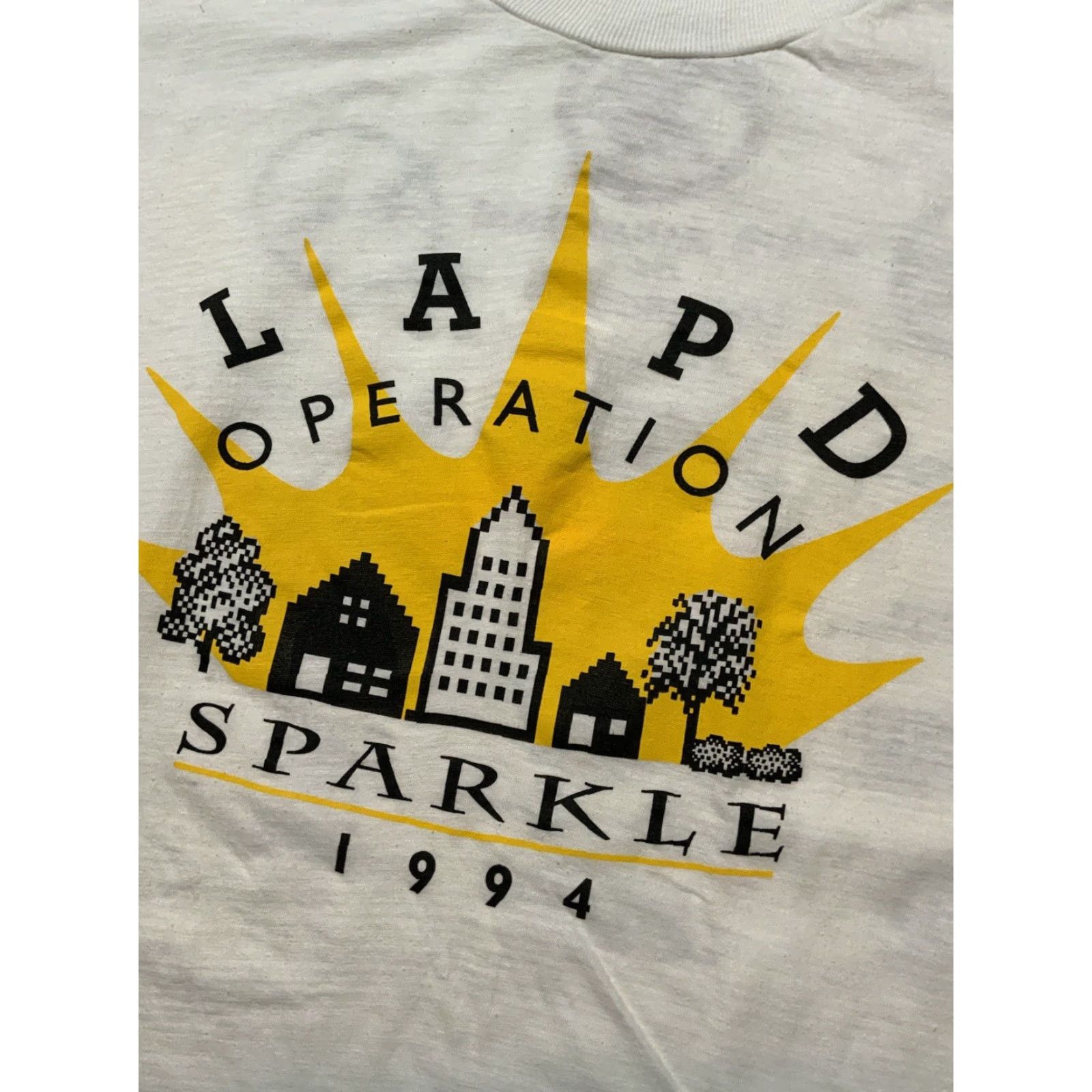 Vintage VINTAGE 1994 LAPD Operation Sparkle T-Shirt XL White Single Stitch Short Sleeve Mens Women? Size US XL / EU 56 / 4 - 7 Thumbnail