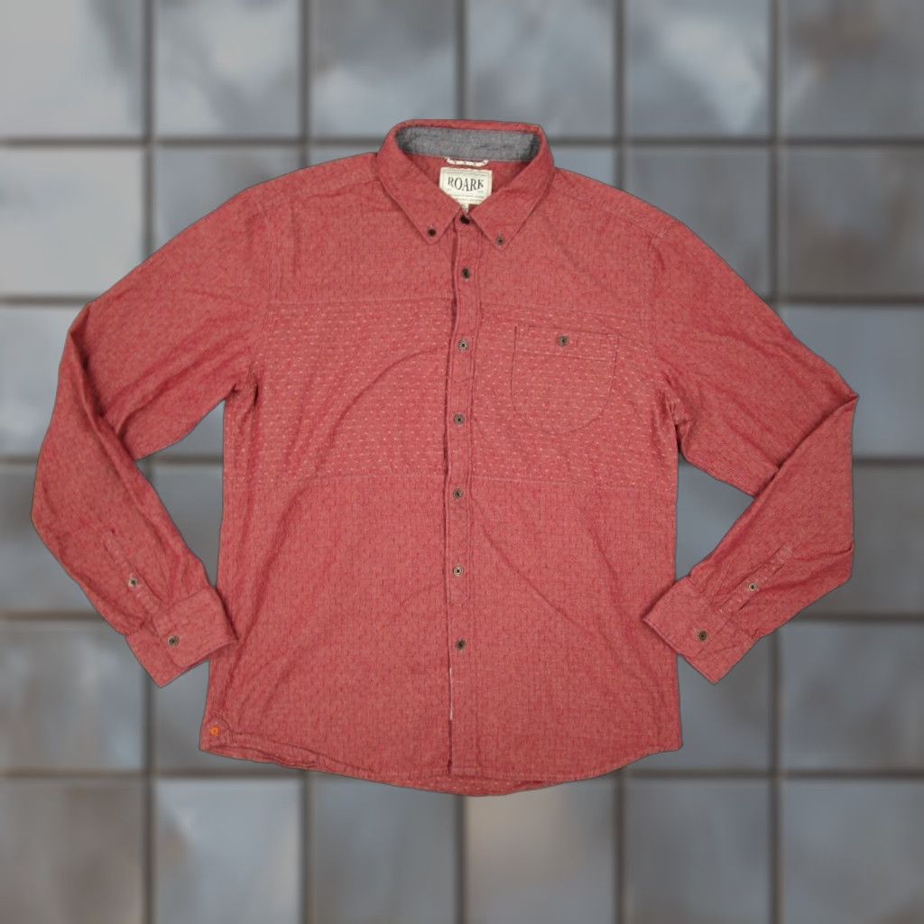 Roark Roark Revival Men's Shirt XL Red Chambray Long Sleeve Button-Up Casual Travel Workwear Size US XL / EU 56 / 4 - 1 Thumbnail