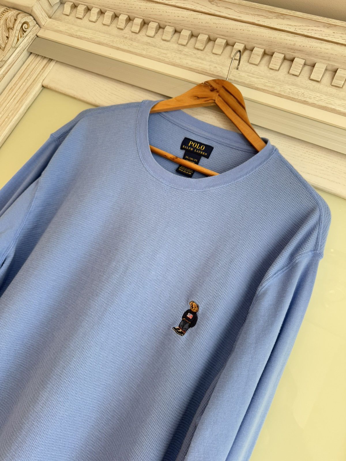 Polo Ralph Lauren × RRL Ralph Lauren × Vintage Vintage Polo Ralph Lauren Polo Bear Blue Long Sleeve Size US XXL / EU 58 / 5 - 5 Thumbnail