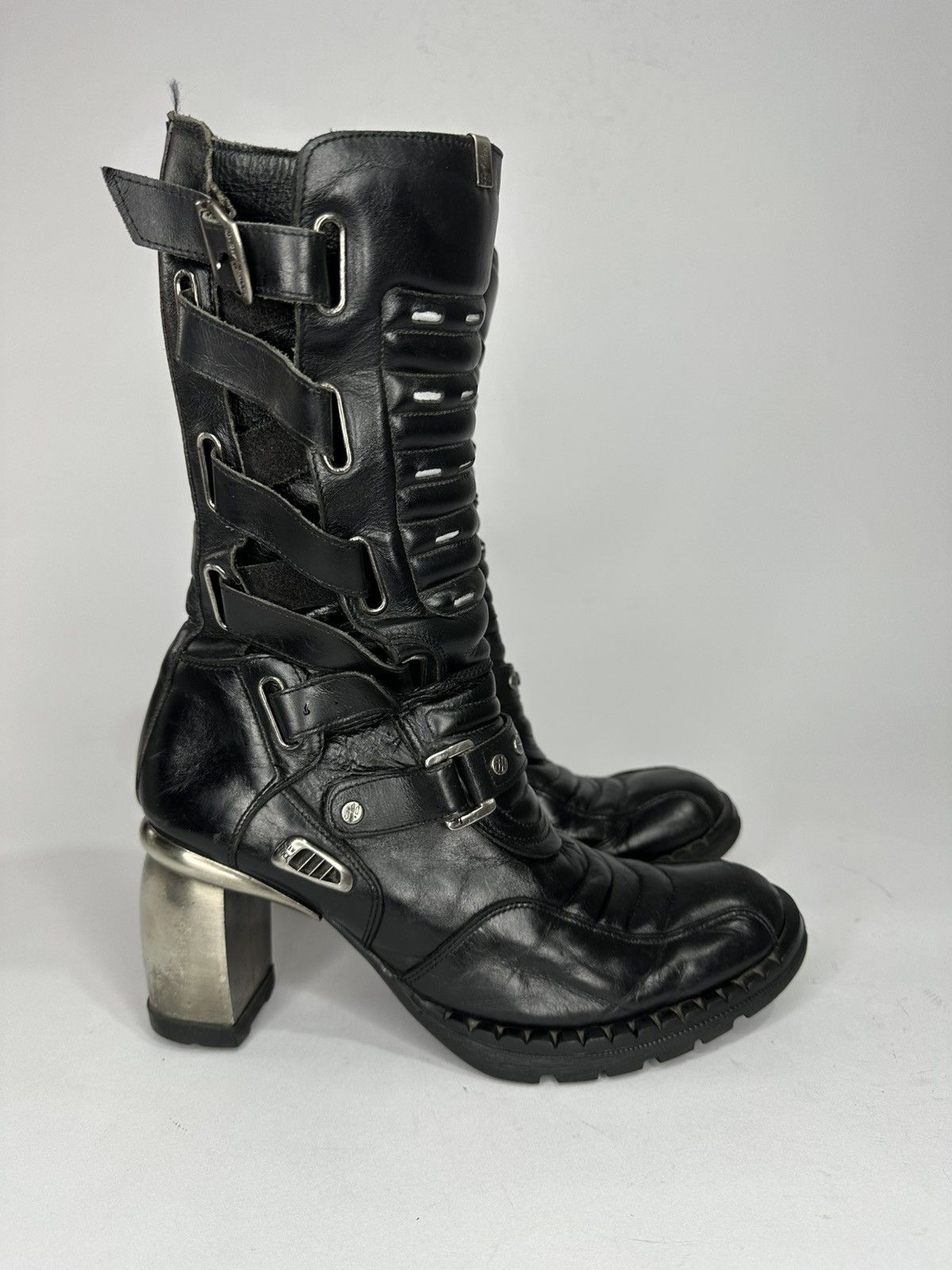 Designer × New Rock OPIUM SUEDE LEATHER DEMONIA EMO PUNK PLATFORM