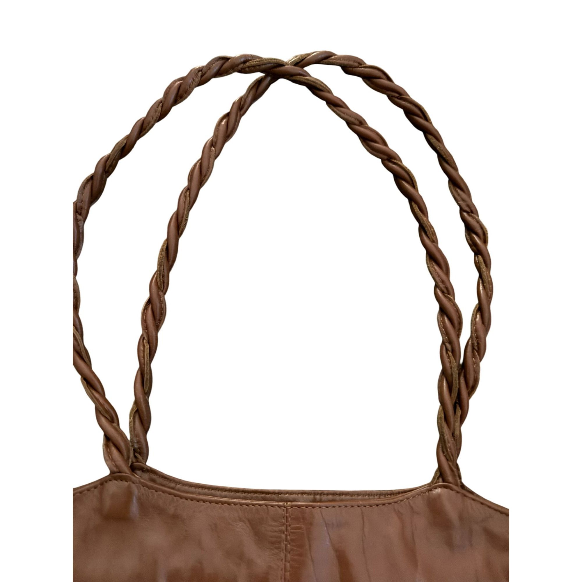 Other Latico Brown Leather Shoulder Bag With Braided Handles & Flo Size ONE SIZE - 3 Thumbnail
