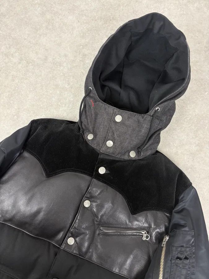 Comme des Garcons AW2013 Comme des Garçons Ganryu Black Leather Hooded Puffer Nylon Jacket Size US S / EU 44-46 / 1 - 6 Thumbnail