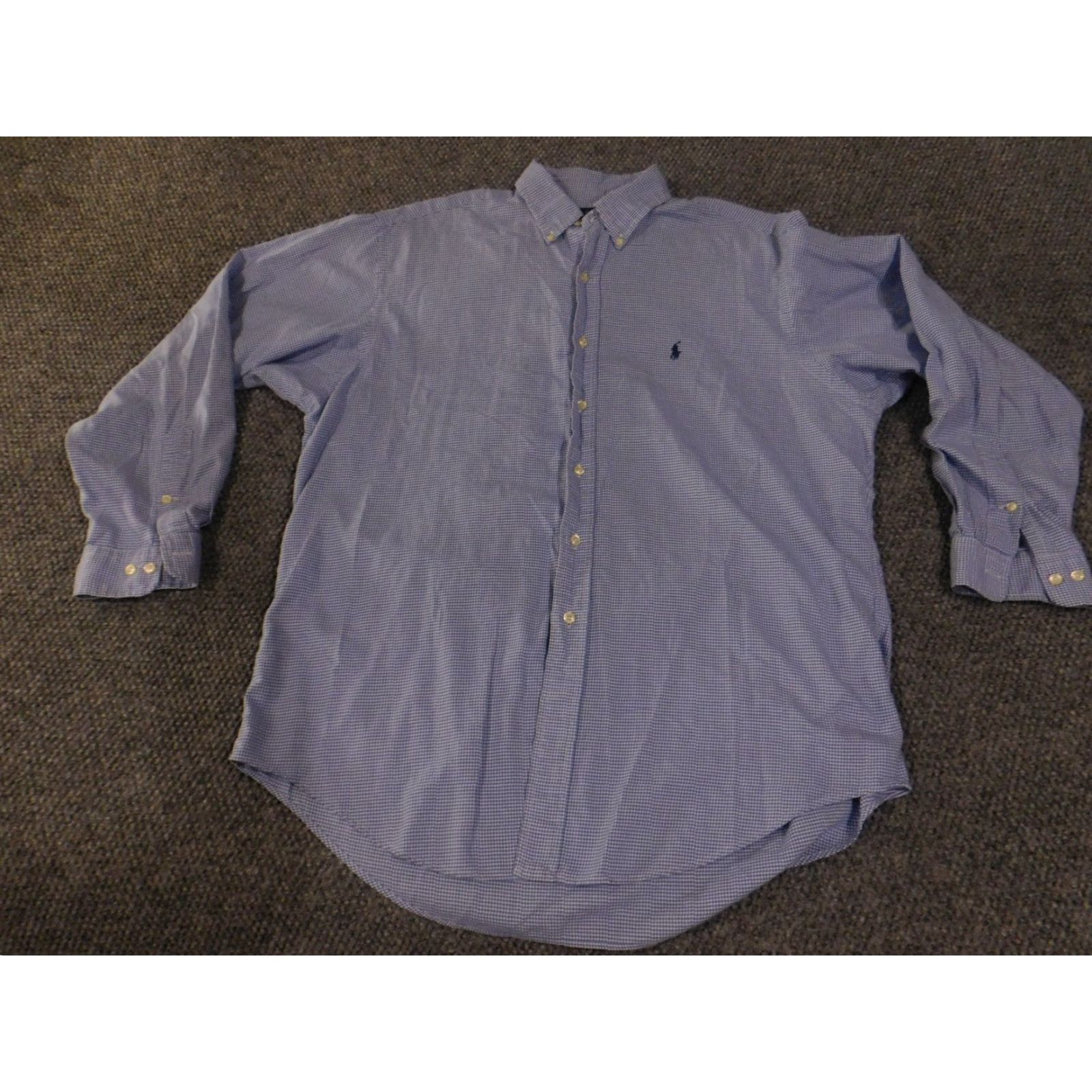 Ralph Lauren Ralph Lauren Shirt Mens 16.5 34/35 Yarmouth Blue Long Sleeve Dress Plaid Pony Button-Down Collar Barrel Cuff Classic Preppy Business Mens Size 46R - 2 Thumbnail