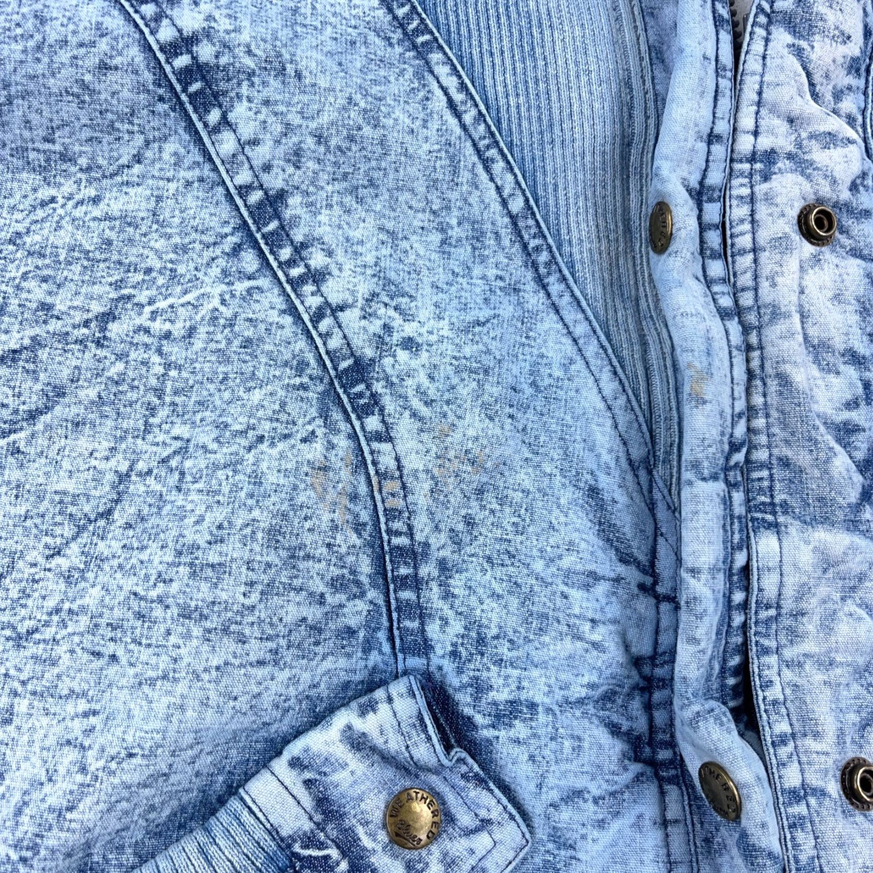 Denime VINTAGE Weathered Blues Denim Jacket Women 20W Casual Bomber Coat Fall Winter Spring Oversized Blue 80s 90s Size 3XL / US 20-22 - 6 Thumbnail