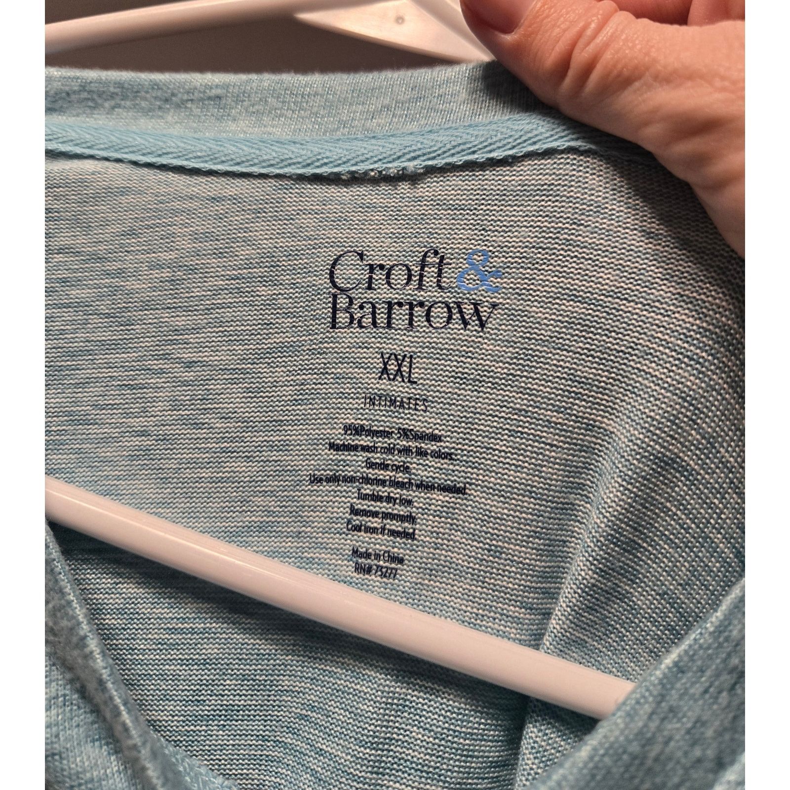 Croft & Barrow Croft & Barrow XXL Light Blue Marl V-Neck Pocket Tee Soft Size XXL / US 16-18 / IT 52-54 - 7 Thumbnail