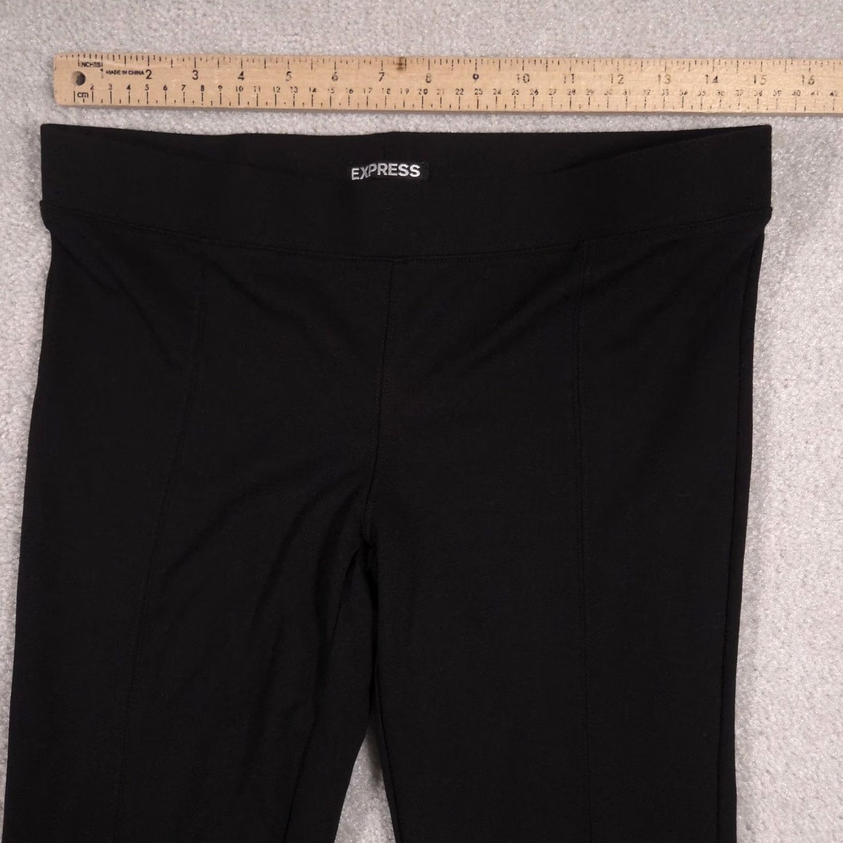 Express Express Leggings Womens M Black Mid Rise Ankle Zip Knit Pants Stretch Size 32" / US 10 / IT 46 - 5 Thumbnail