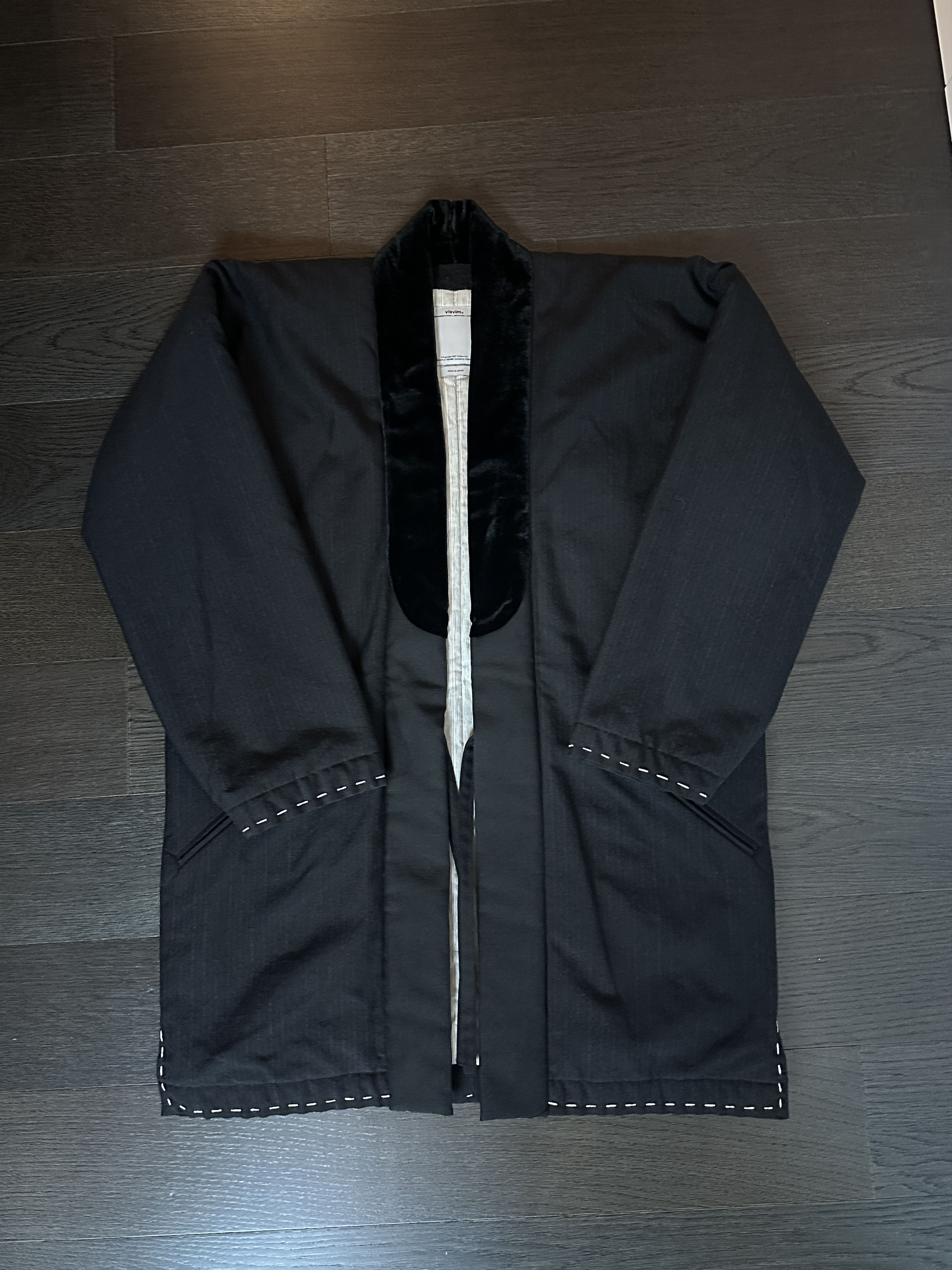 Visvim visvim Silk Dotera Coat Wool Stripe | Grailed