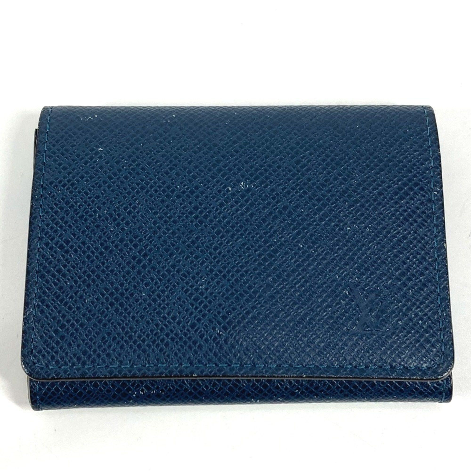 Louis Vuitton LOUIS VUITTON M64022 Taiga Envelope Carte de Visite MM Business Card Holder Pass Case Holder/Card Leather Men's Women's Ocean Navy Size ONE SIZE - 1 Thumbnail