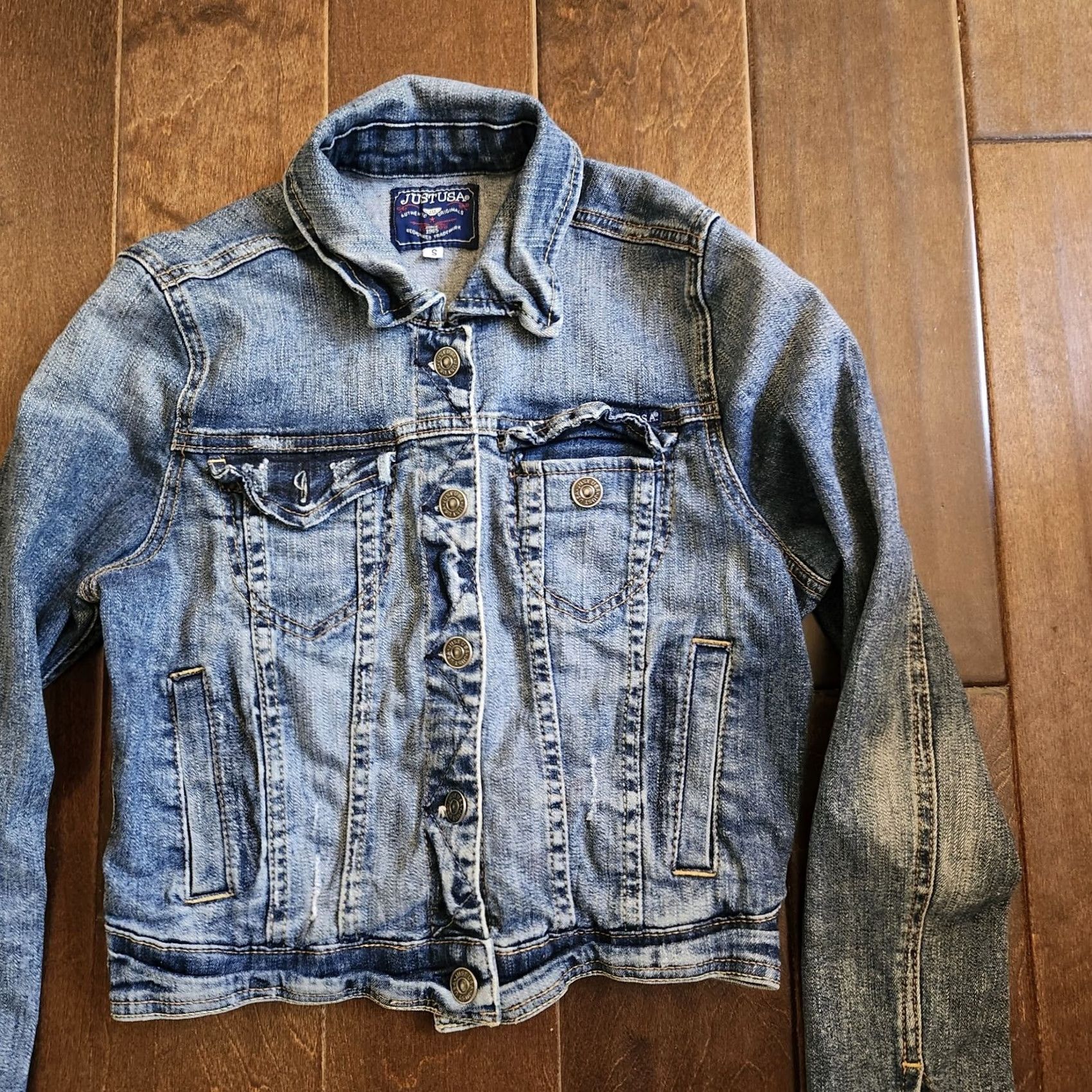 Denime Just USA Jacket S Blue Women Juniors Button Denim Size MISSING CUFF Size S / US 4 / IT 40 - 4 Thumbnail