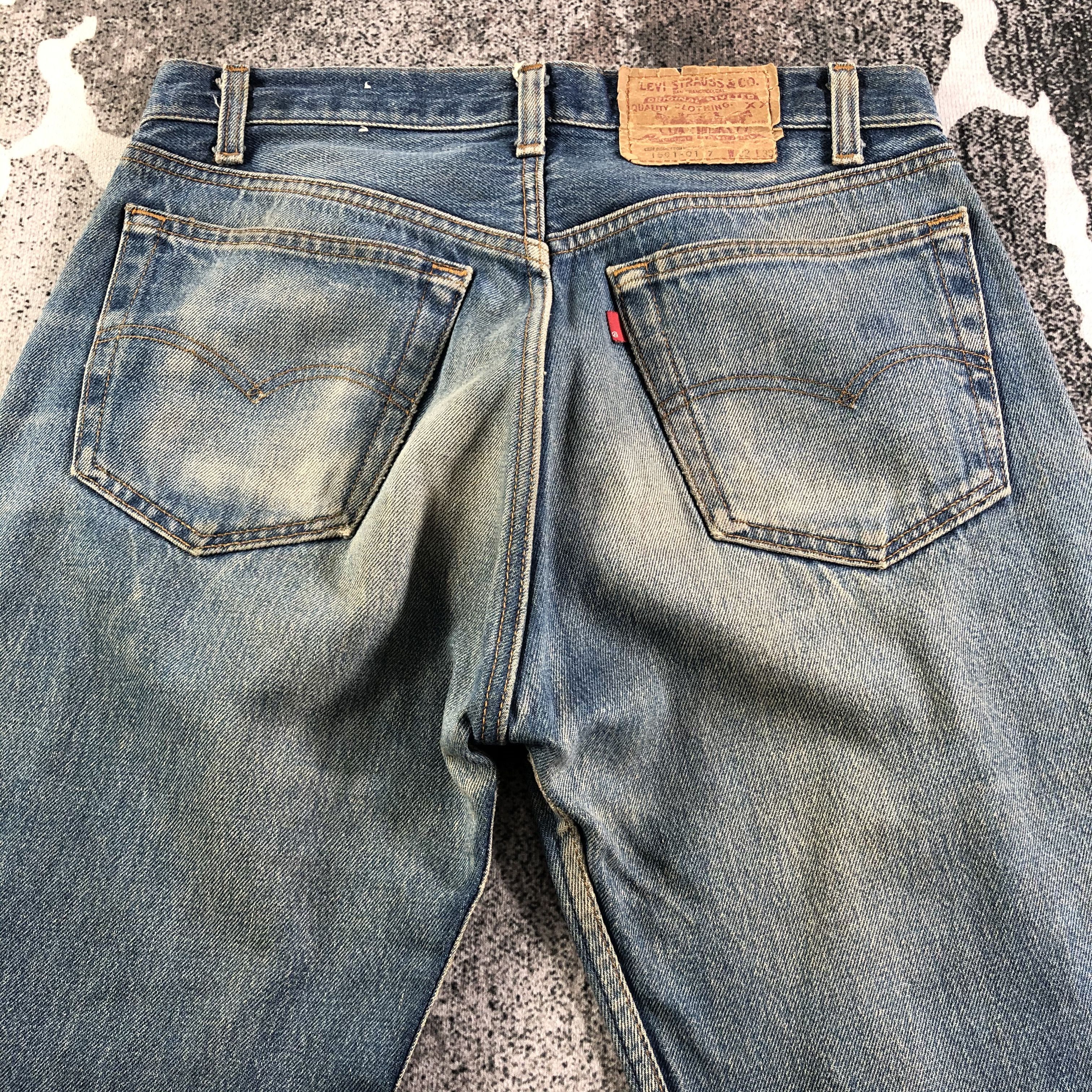 Levi's Vintage 80s Levis 501 Jeans Dirty Blue Denim KJ2901 Size US 31 - 4 Thumbnail