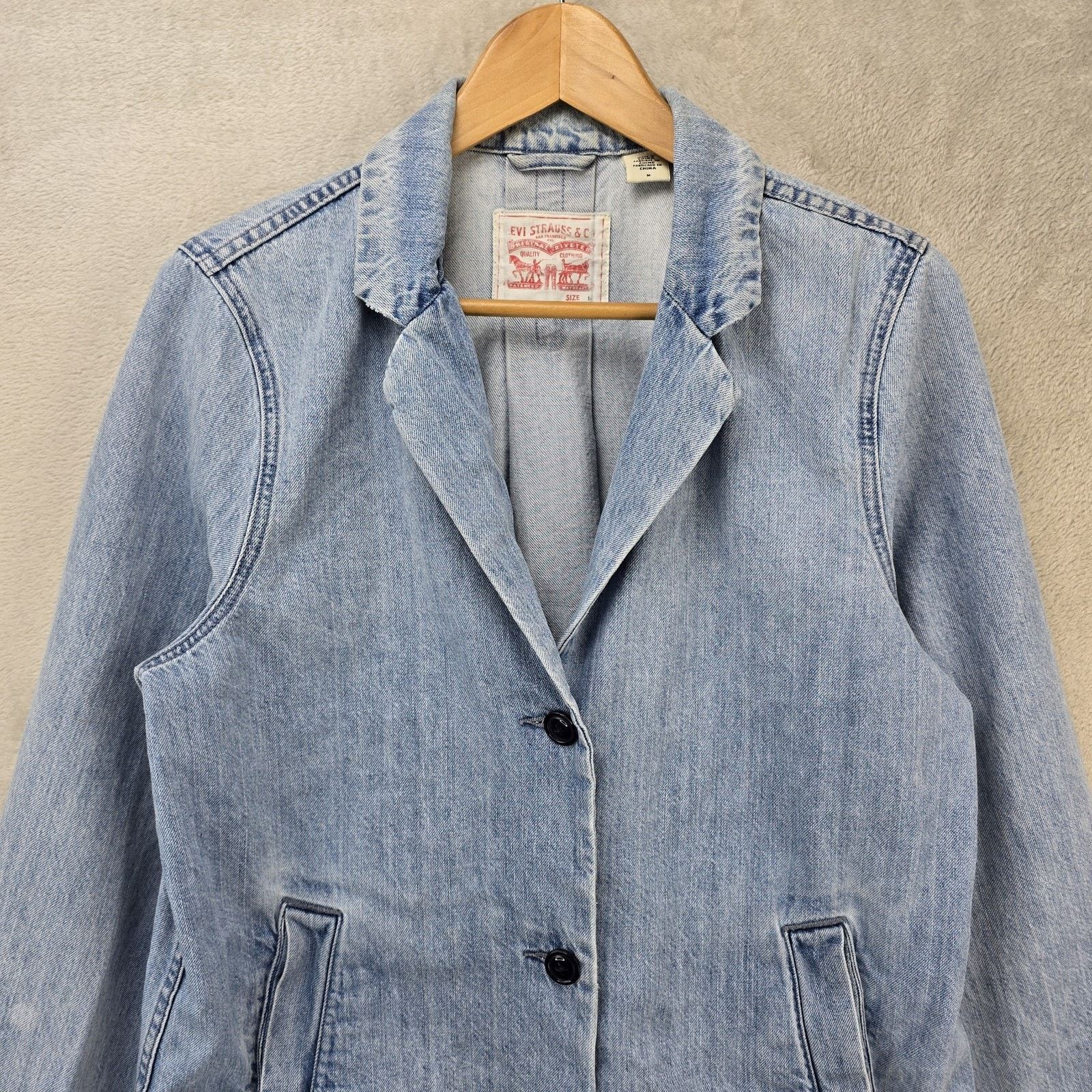 Levi's Levis Josette Duster Long Coat Medium Distressed Hem Western Size M / US 6-8 / IT 42-44 - 3 Thumbnail