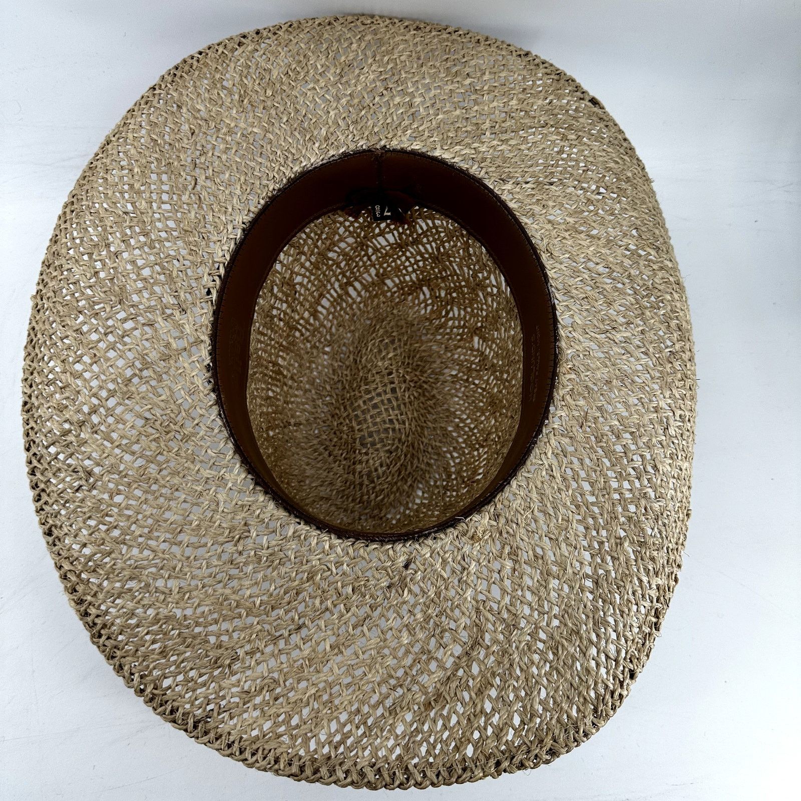 Bailey New West U-Rollit Woven Hat Straw Wide Brim Tan 7 3/8