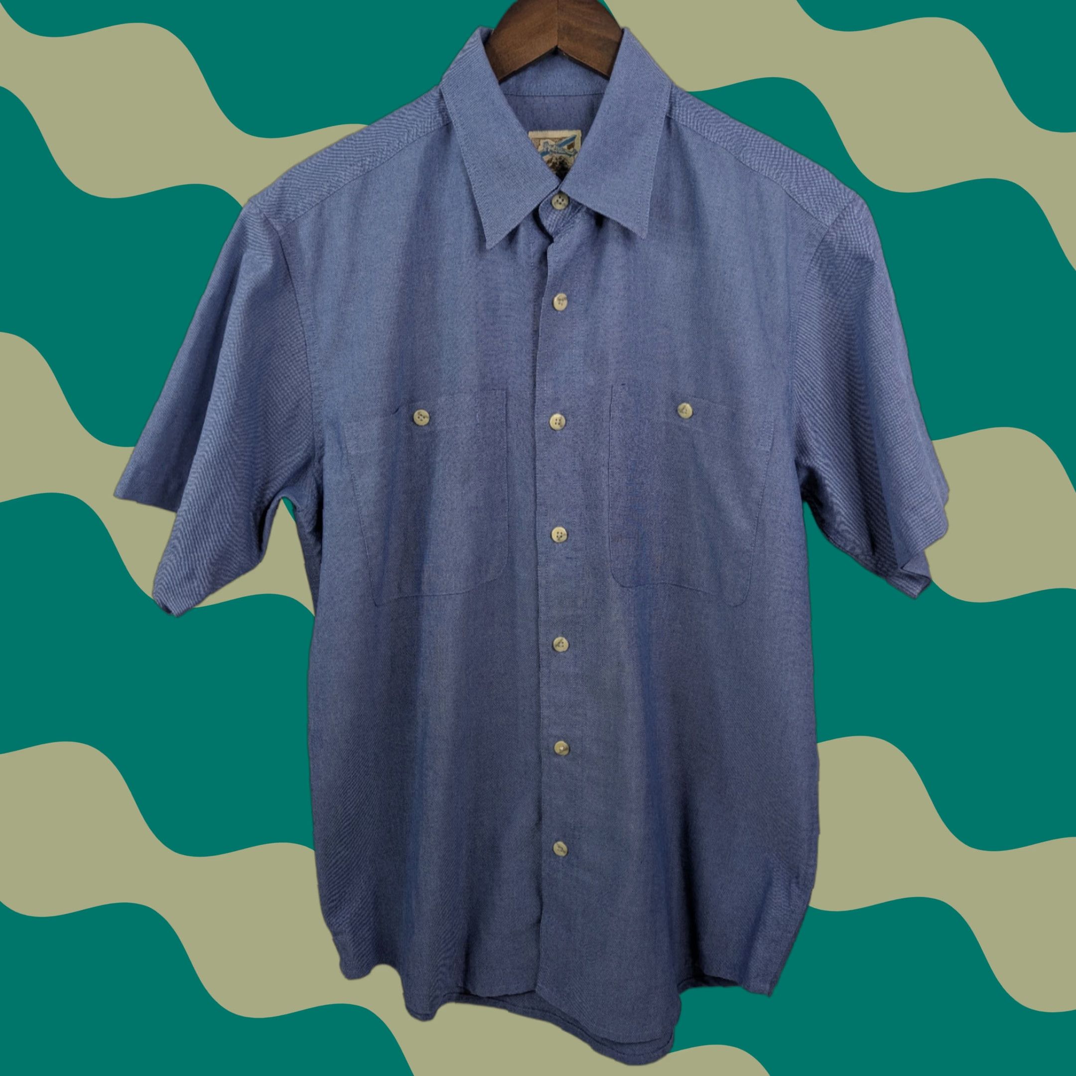 Vintage VINTAGE TravelSmith Shirt Mens M Blue Button Duel Pocket Short Sleeve Size US M / EU 48-50 / 2 - 1 Thumbnail