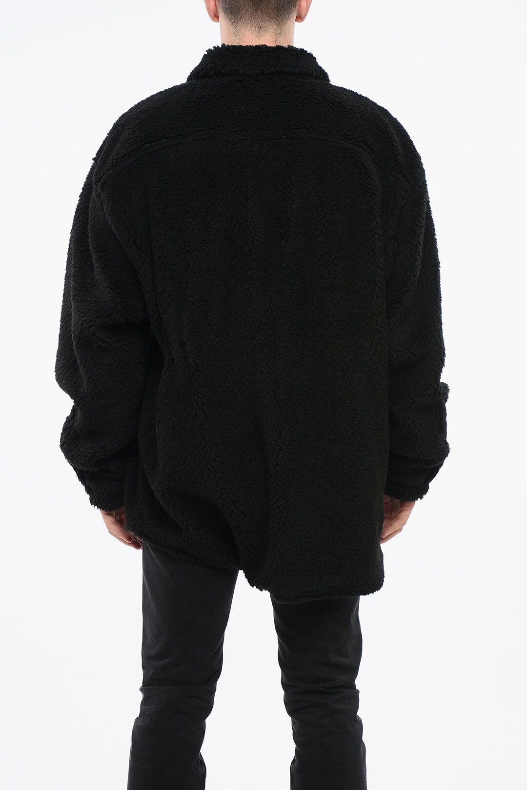 Maison Margiela og1mm0825 Solid Color Faux Fur Coat in Black Size US M / EU 48-50 / 2 - 2 Thumbnail