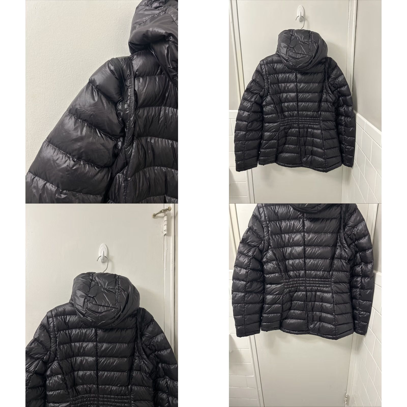 DKNY DKNY Puffer Jacket Womens M Black Hooded Full Zip Pockets Coat Convertible Vest Mens? Girls? Size M / US 6-8 / IT 42-44 - 8 Thumbnail