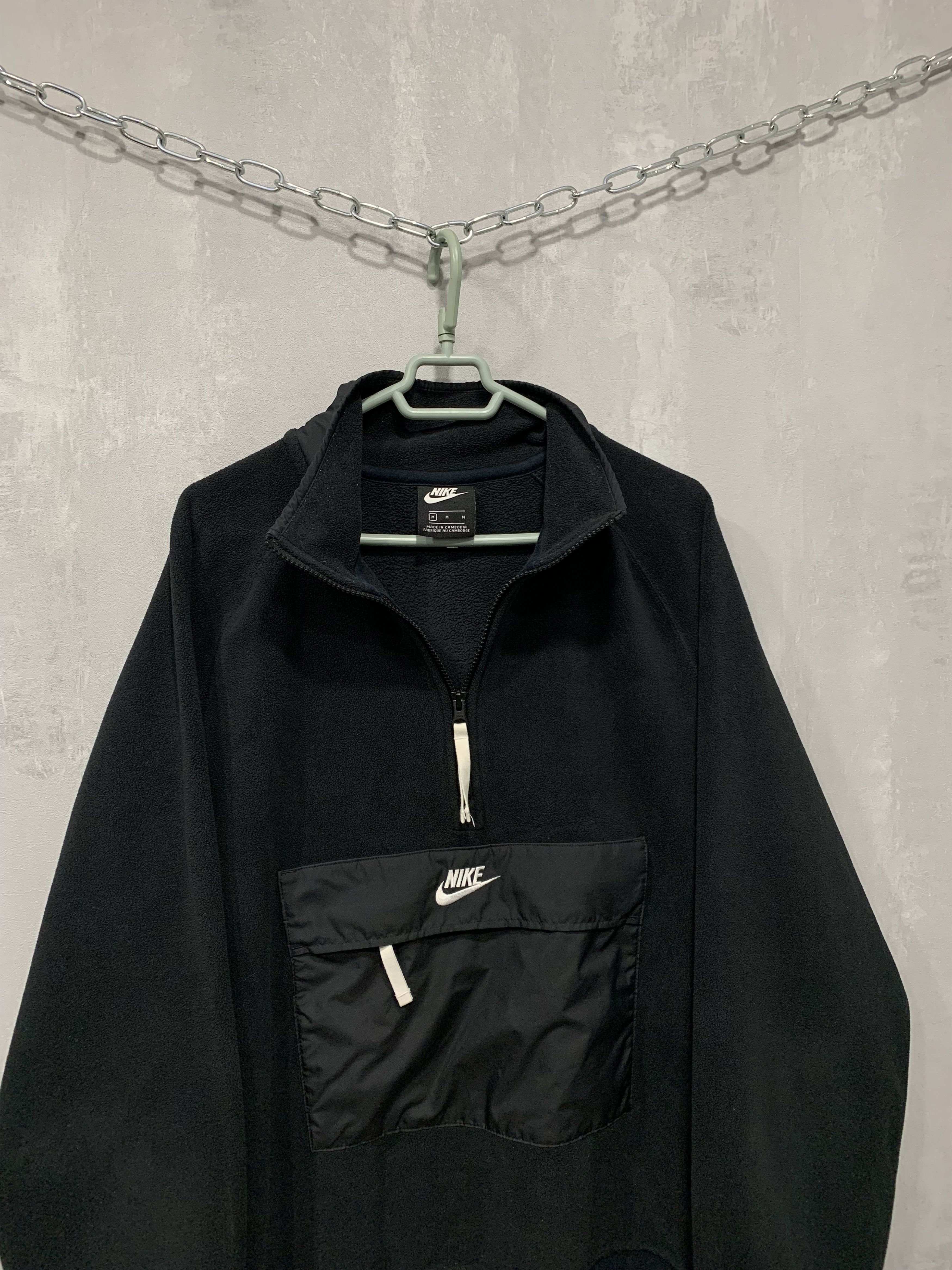 Nike × Vintage Vintage Nike Fleece Anorak Jacket Baggy Centre Logo Y2K Size US M / EU 48-50 / 2 - 2 Thumbnail