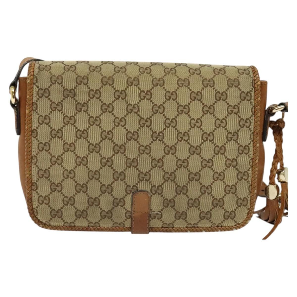 Gucci GUCCI GG Canvas Shoulder Bag Beige Gold Size ONE SIZE - 2 Thumbnail