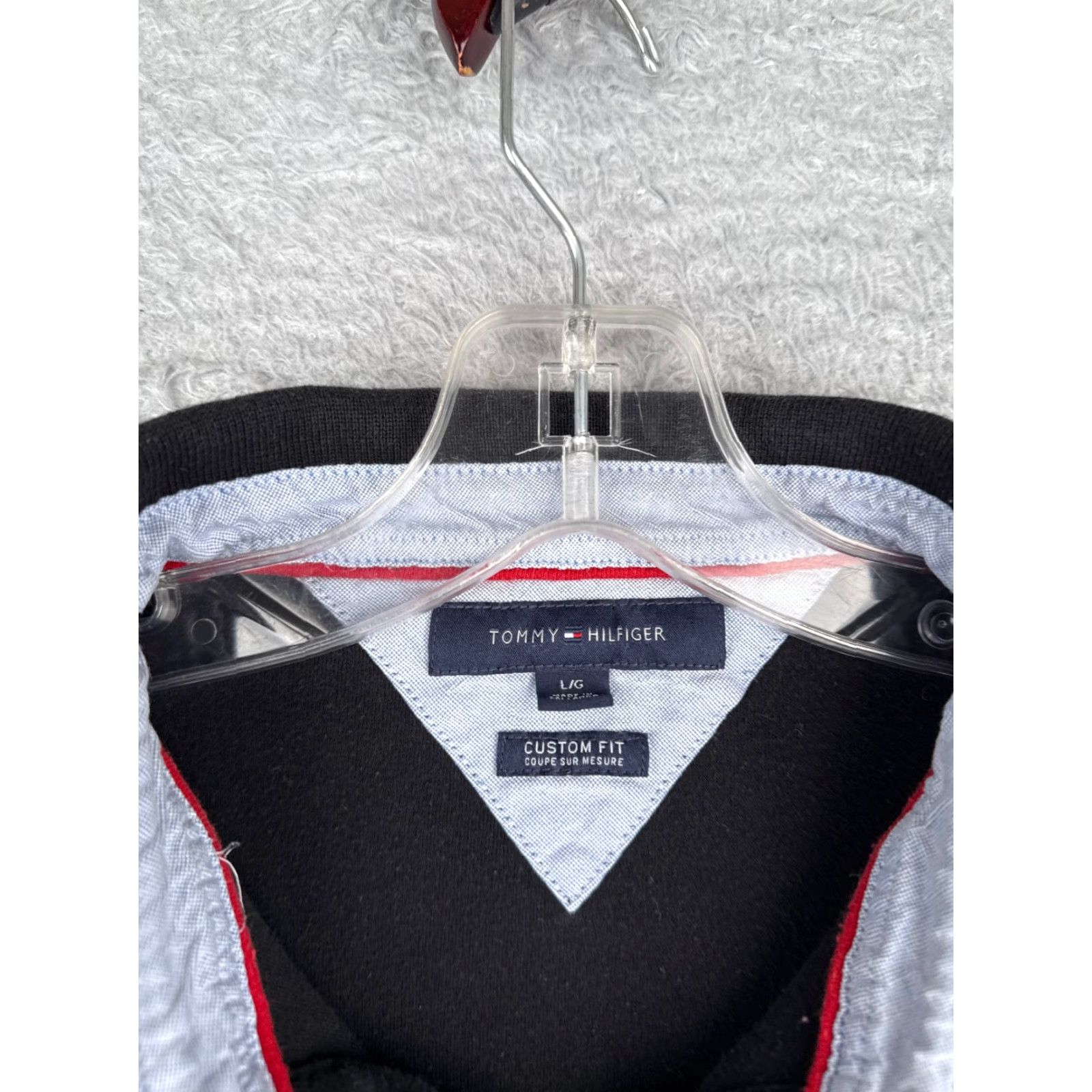 Tommy Hilfiger Tommy Hilfiger Polo Shirt Men Large Black Cotton Custom Fit Short Sleeve Slim Fit Size US L / EU 52-54 / 3 - 7 Thumbnail