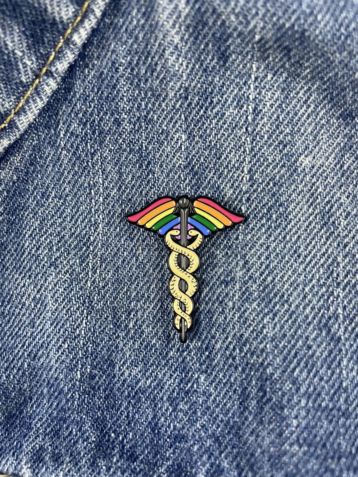 Other Caduceus Enamel Pin Size ONE SIZE - 1 Thumbnail