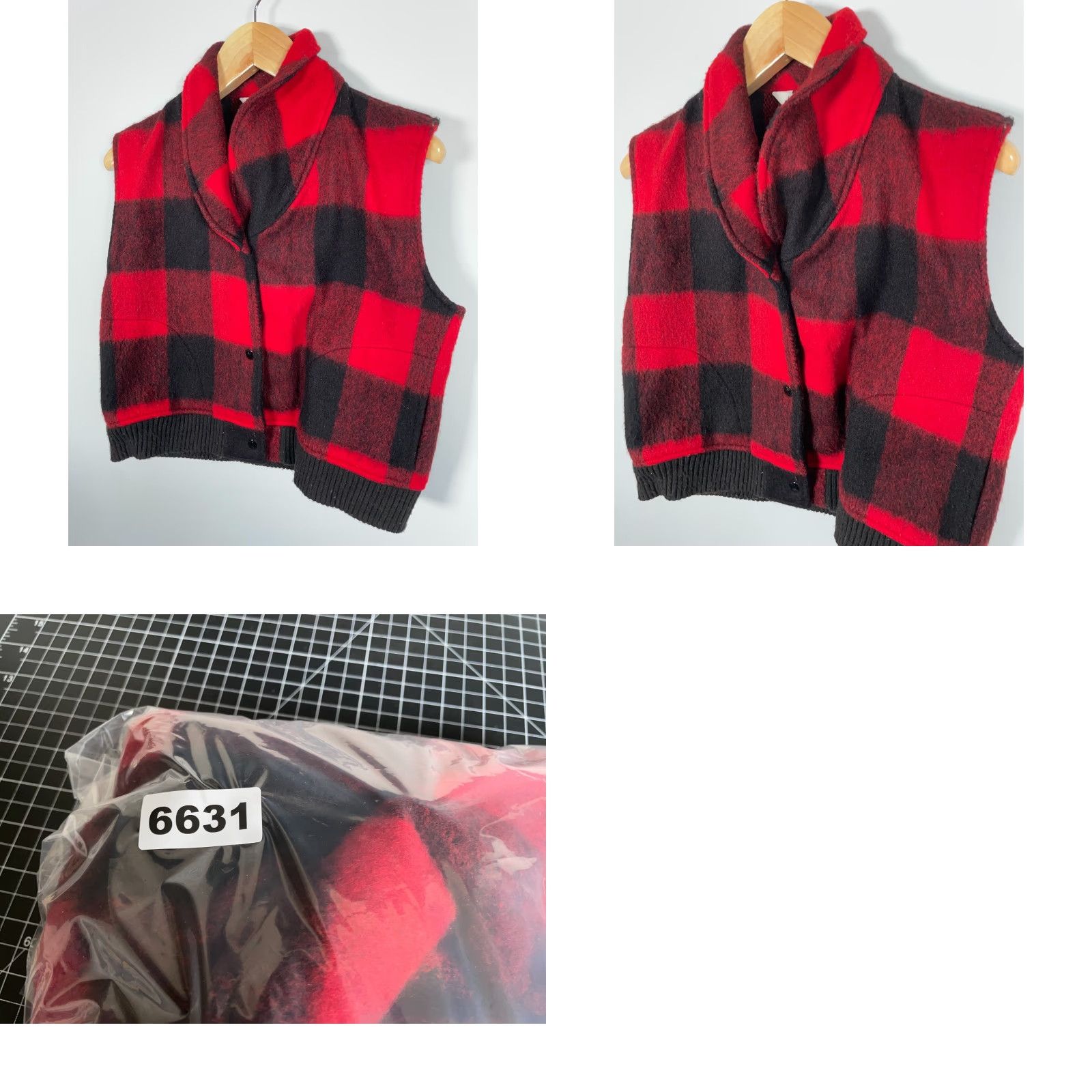 Vintage Woolrich 80s Wool Vest Women's Large Red Black Buffalo Plaid Snap Button USA Tag Wool Vest Size L / US 10 / IT 46 - 8 Thumbnail