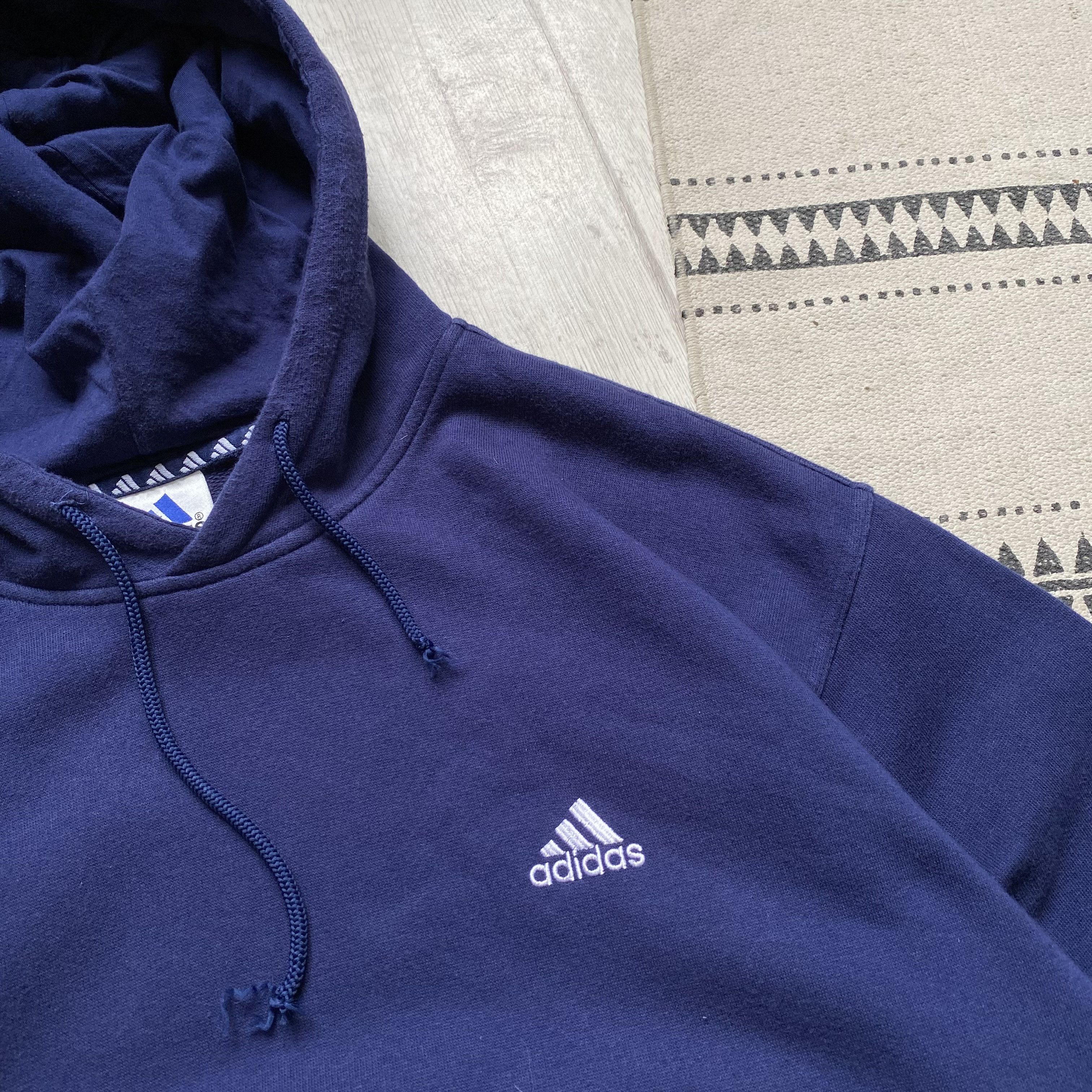 Adidas 🫐 Vintage 90s Adidas hoodie Y2K mini logo Size US L / EU 52-54 / 3 - 5 Thumbnail