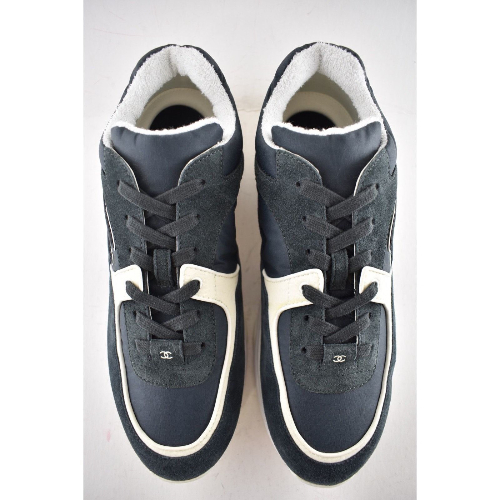Chanel Chanel 20C Mens Blue White CC Logo Low Top Lace Up Size US 11 / EU 44 - 8 Thumbnail