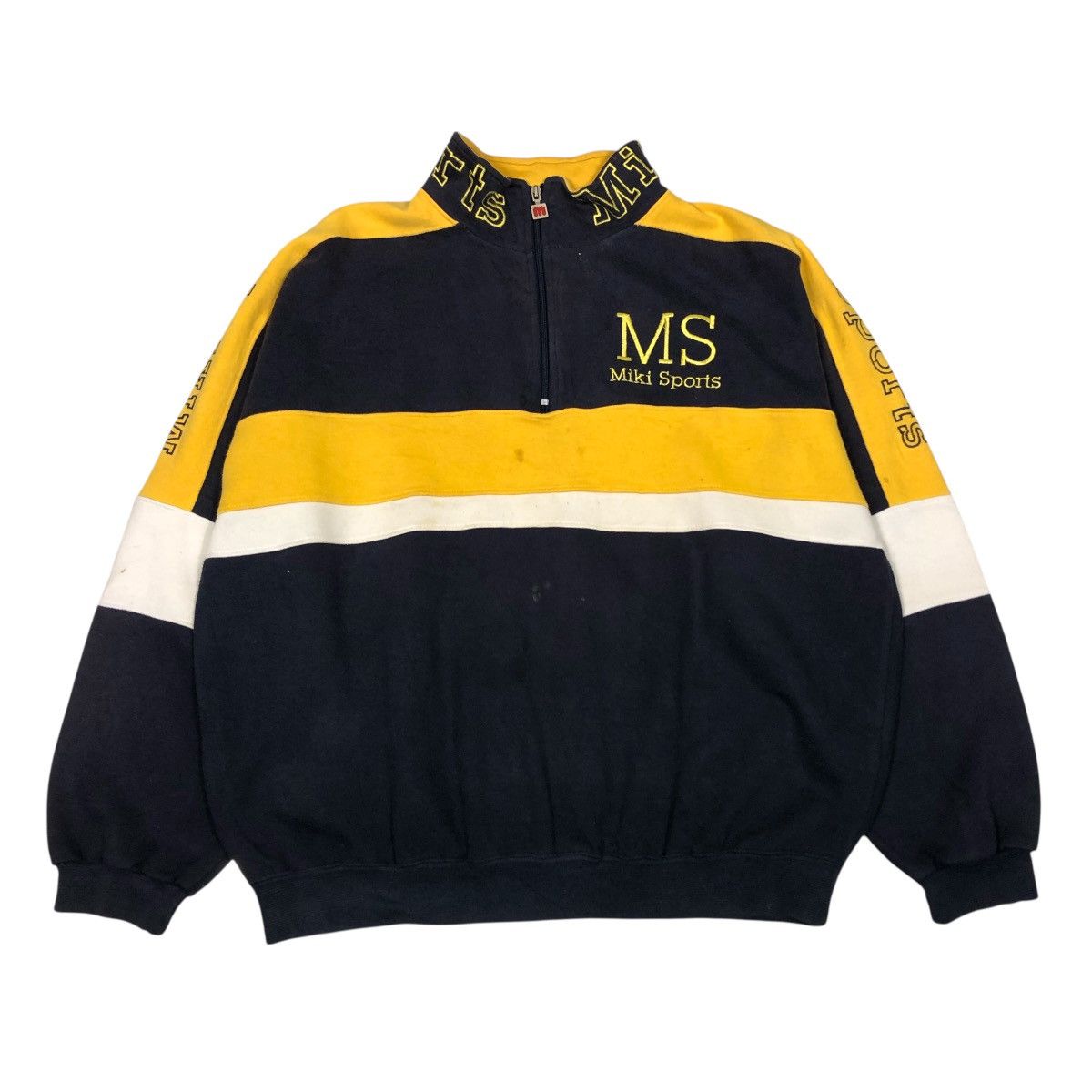 Japanese Brand 📌Half Zipper Sweatshirt Miki Sports Big Logo Size US L / EU 52-54 / 3 - 1 Thumbnail