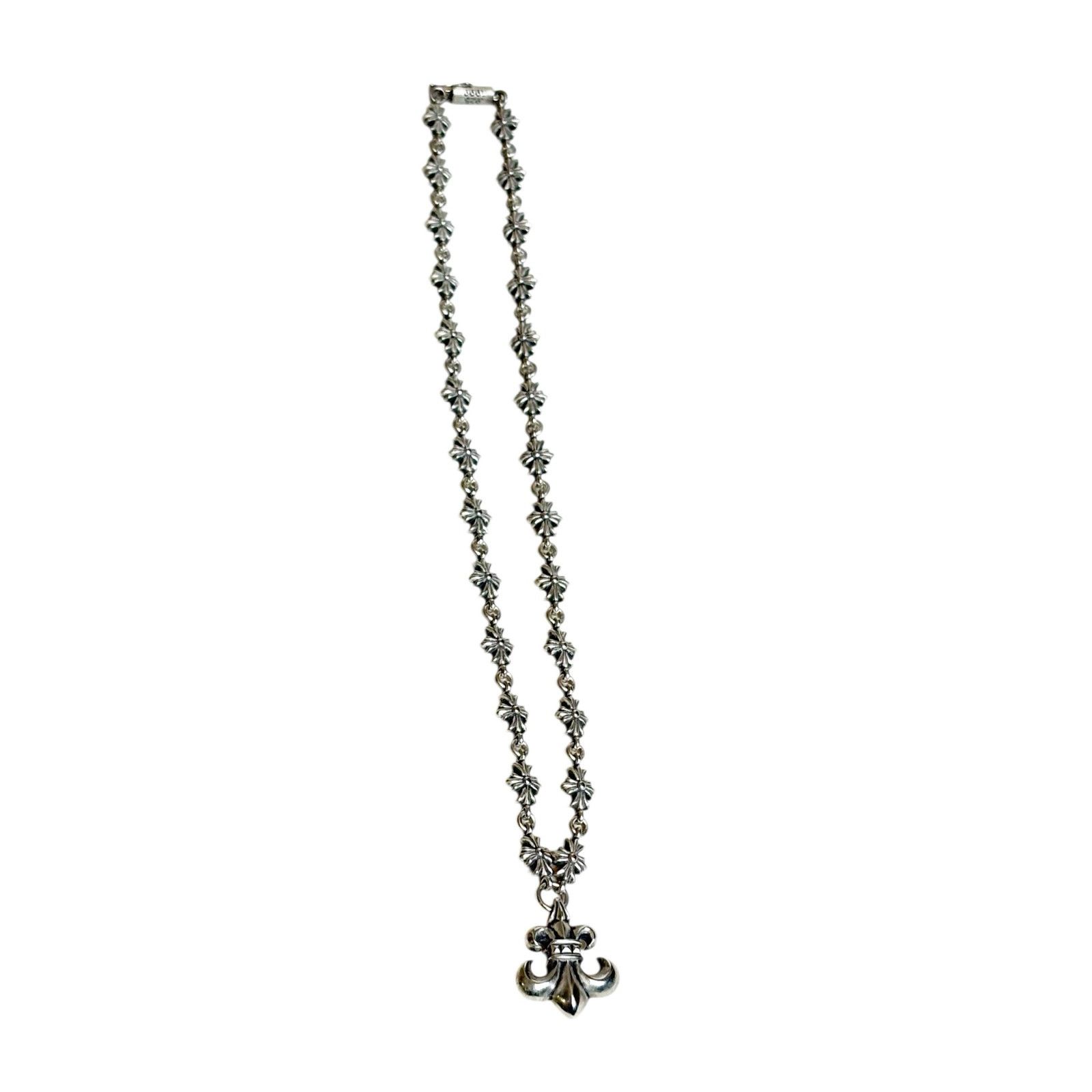 Chrome Hearts Chrome Hearts Fleur De Lis Pendent Cross Silver Necklace Size ONE SIZE - 4 Thumbnail