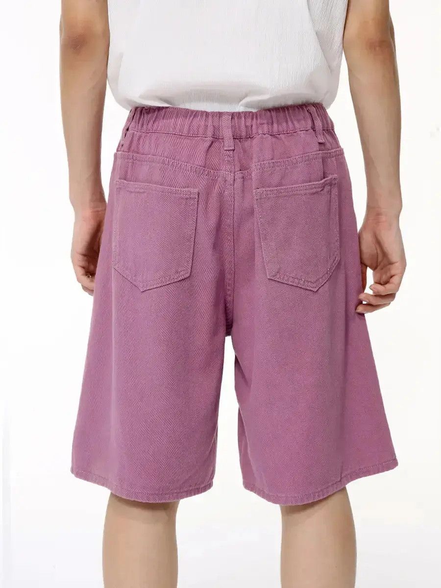 Japanese Brand Retro solid color casual straight leg denim shorts Size US 32 / EU 48 - 3 Thumbnail