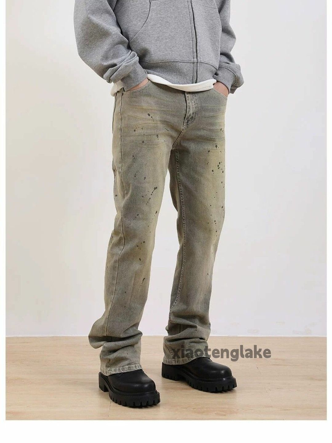 Jean × Vintage washed faded rusty stain paint grunge flared jeans Size US 32 / EU 48 - 2 Thumbnail