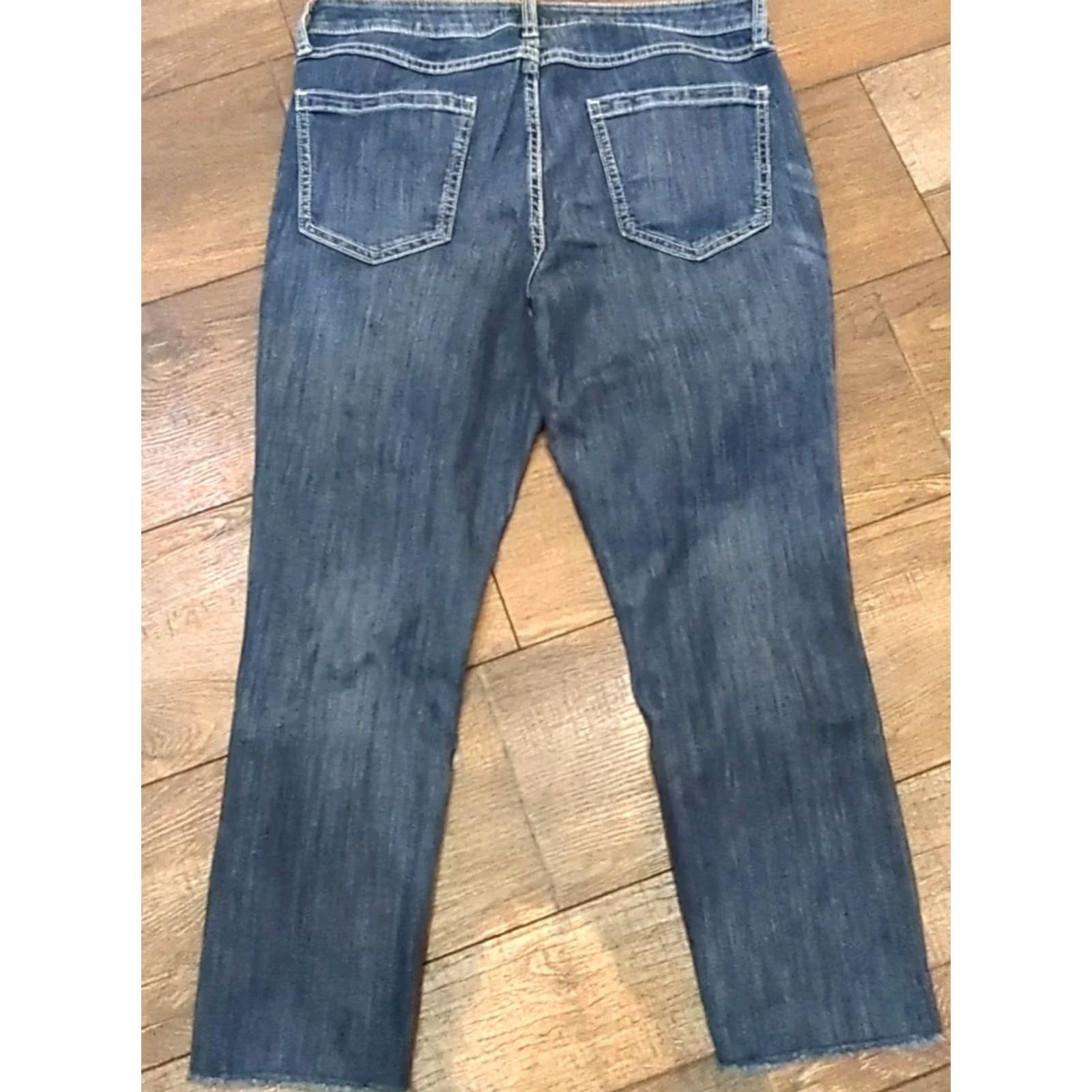 Vintage Lauren Conrad LC Skinny Capri Jeans Womens Size 10 Blue Denim Distressed Stretch Jeans Size 32" / US 10 / IT 46 - 4 Thumbnail