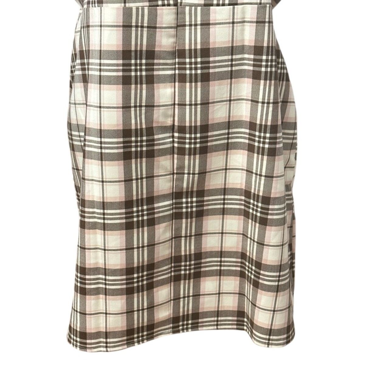 BP. BP A-Line Dress Plaid Pattern Above Knee Zip Ivory W 1X NWOT Size XL / US 12-14 / IT 48-50 - 6 Thumbnail