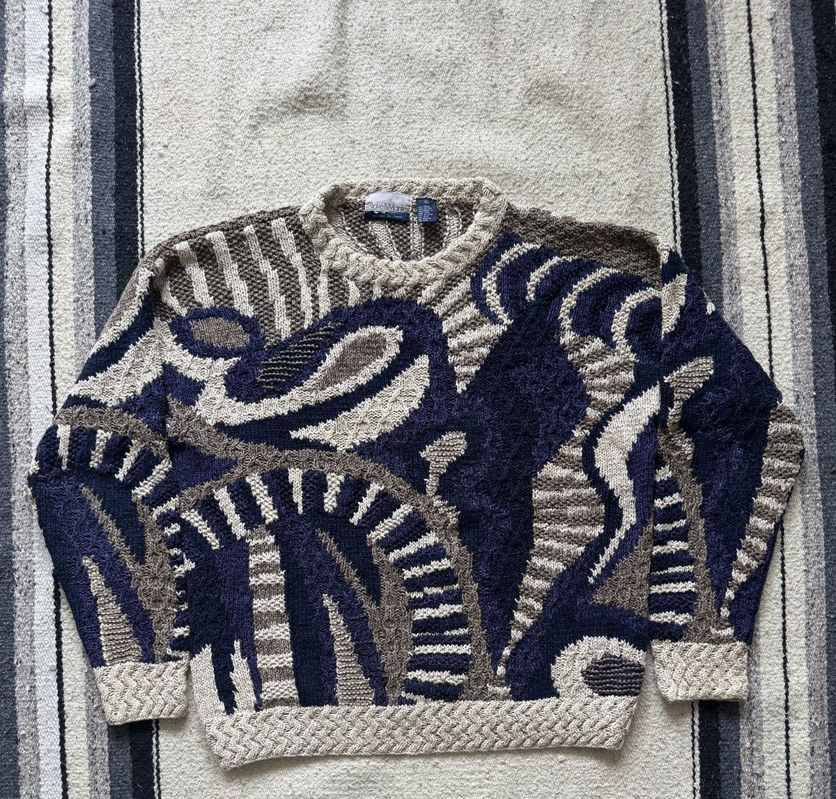 Vintage Vintage 90s Blake & Manley Knit Grandpa Sweater XL Size US XL / EU 56 / 4 - 1 Thumbnail