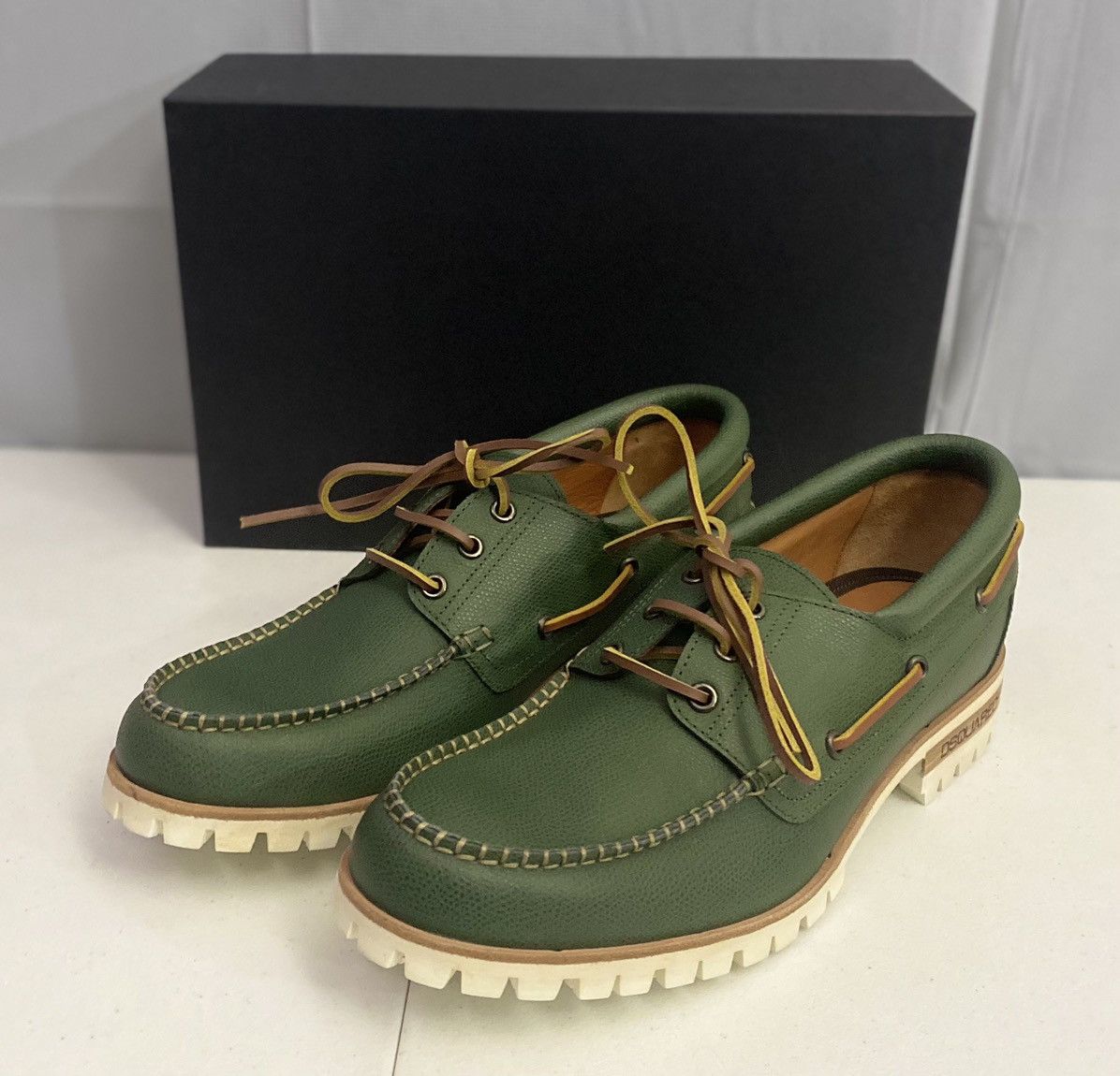 Dsquared2 Dsquared2 🇮🇹 Forest Green Leather Handmade Boat Shoes 9 NEW Size US 9 / EU 42 - 12 Thumbnail