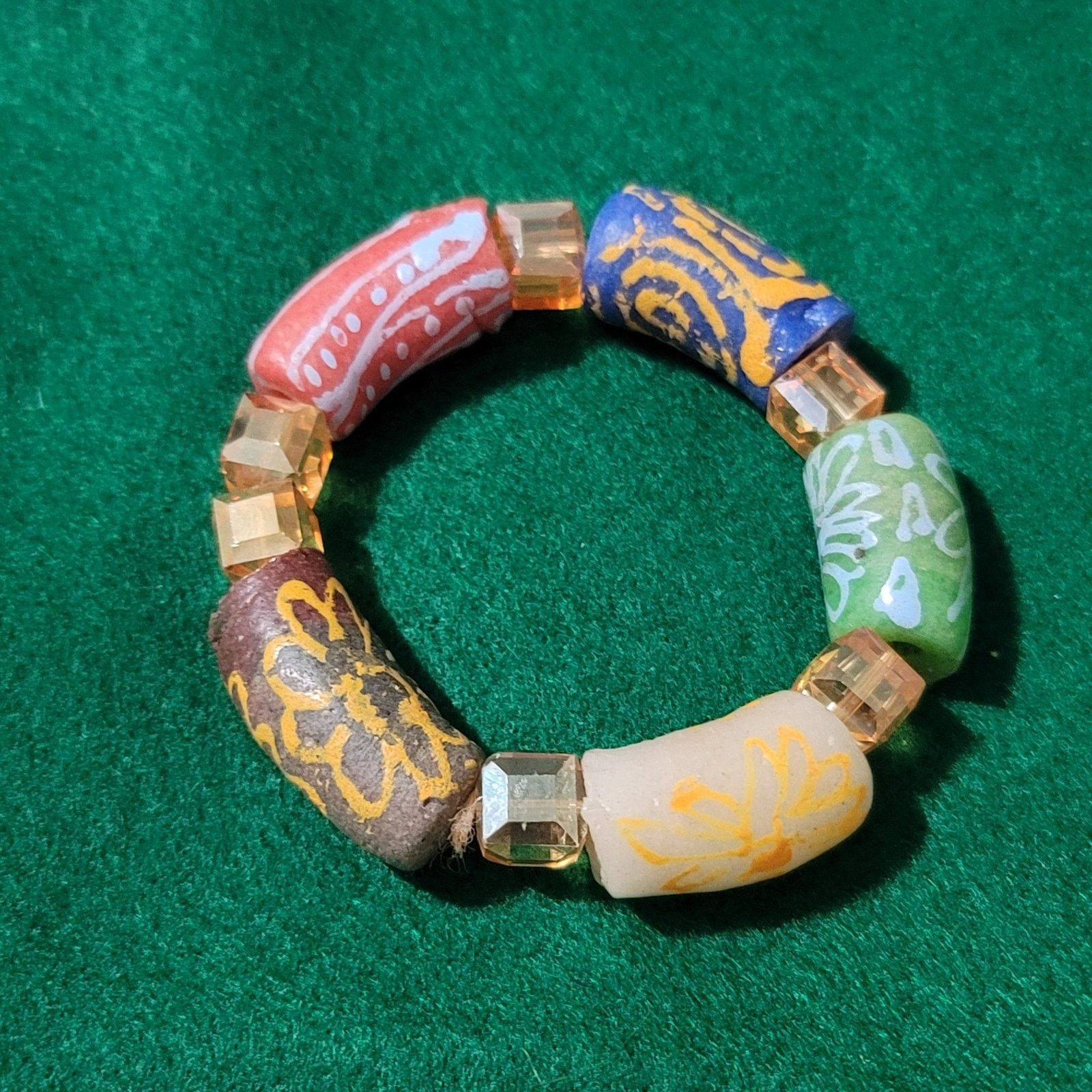 Handmade West African Ghanaian Handmade Custom Colorful Bracelet Size ONE SIZE - 1 Thumbnail