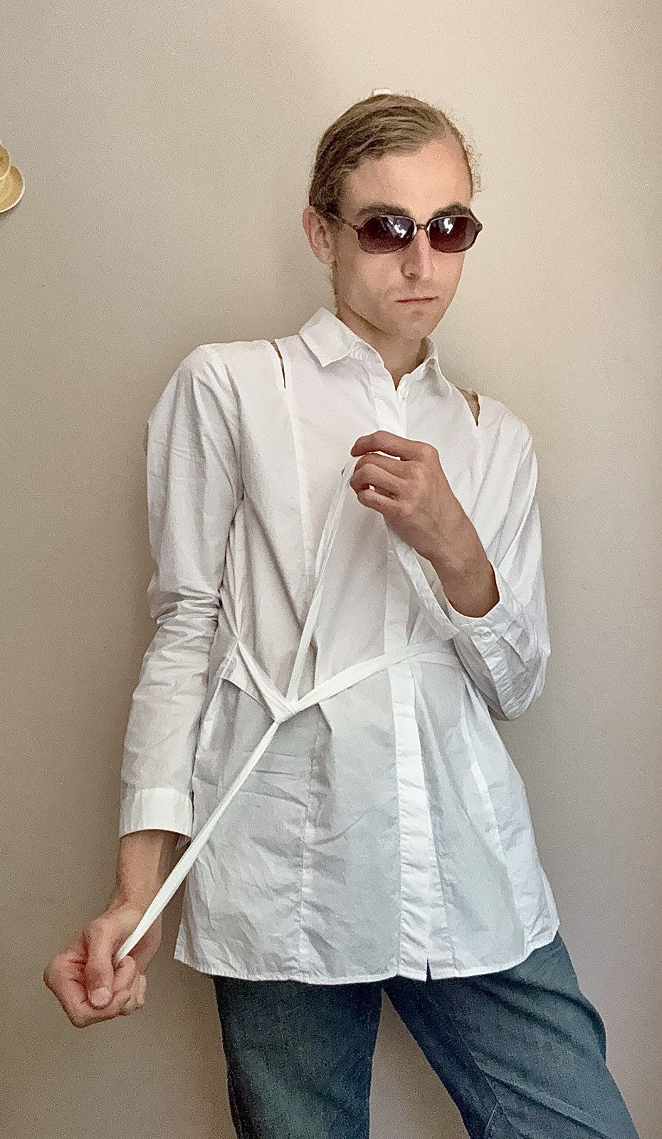 Damir Doma Silent Damir Doma Bondage Strap Cold Shoulder Shirt Size US L / EU 52-54 / 3 - 18 Thumbnail
