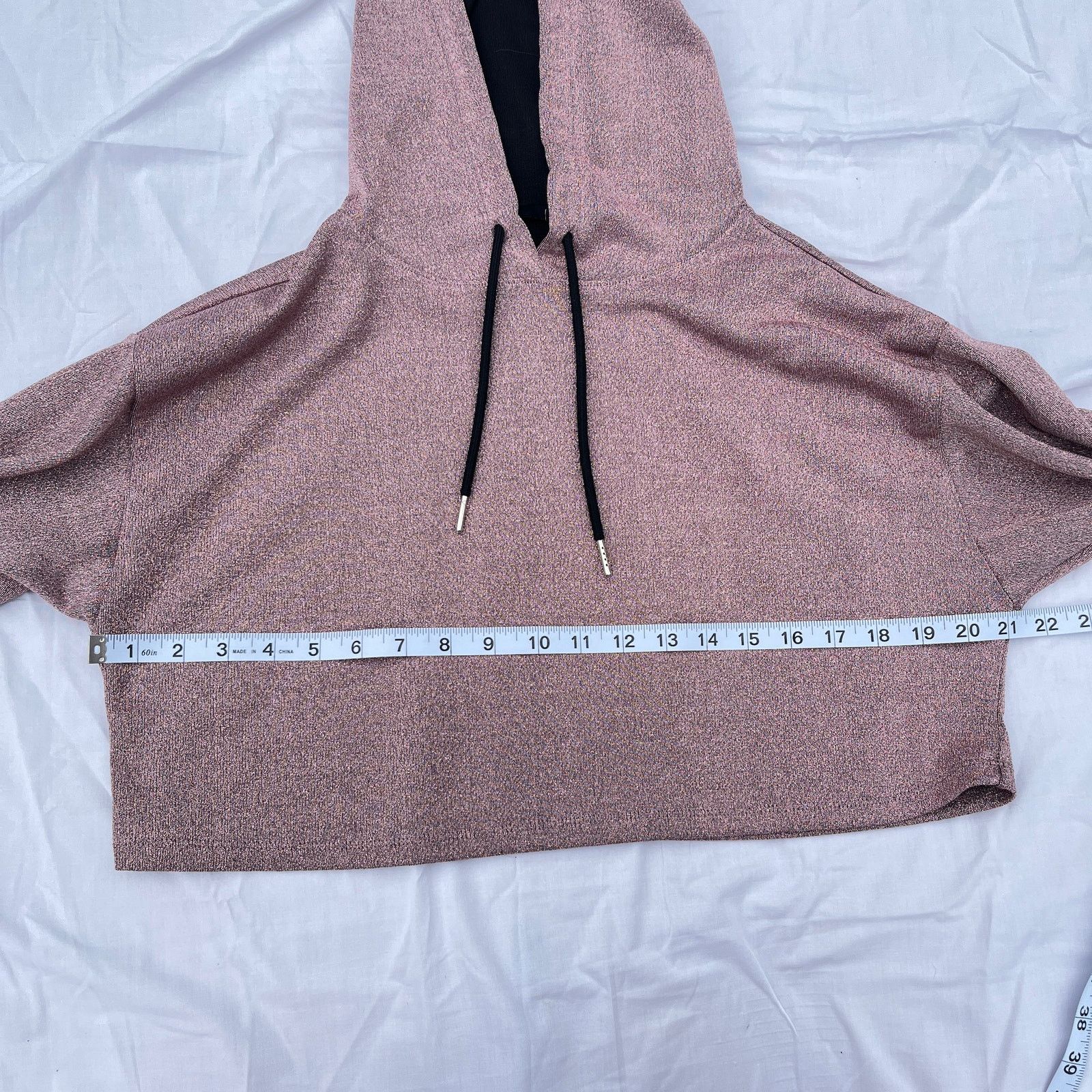 Forever 21 Forever 21 Cropped Hoodie Womens Size Medium Metallic Pink Size M / US 6-8 / IT 42-44 - 4 Thumbnail