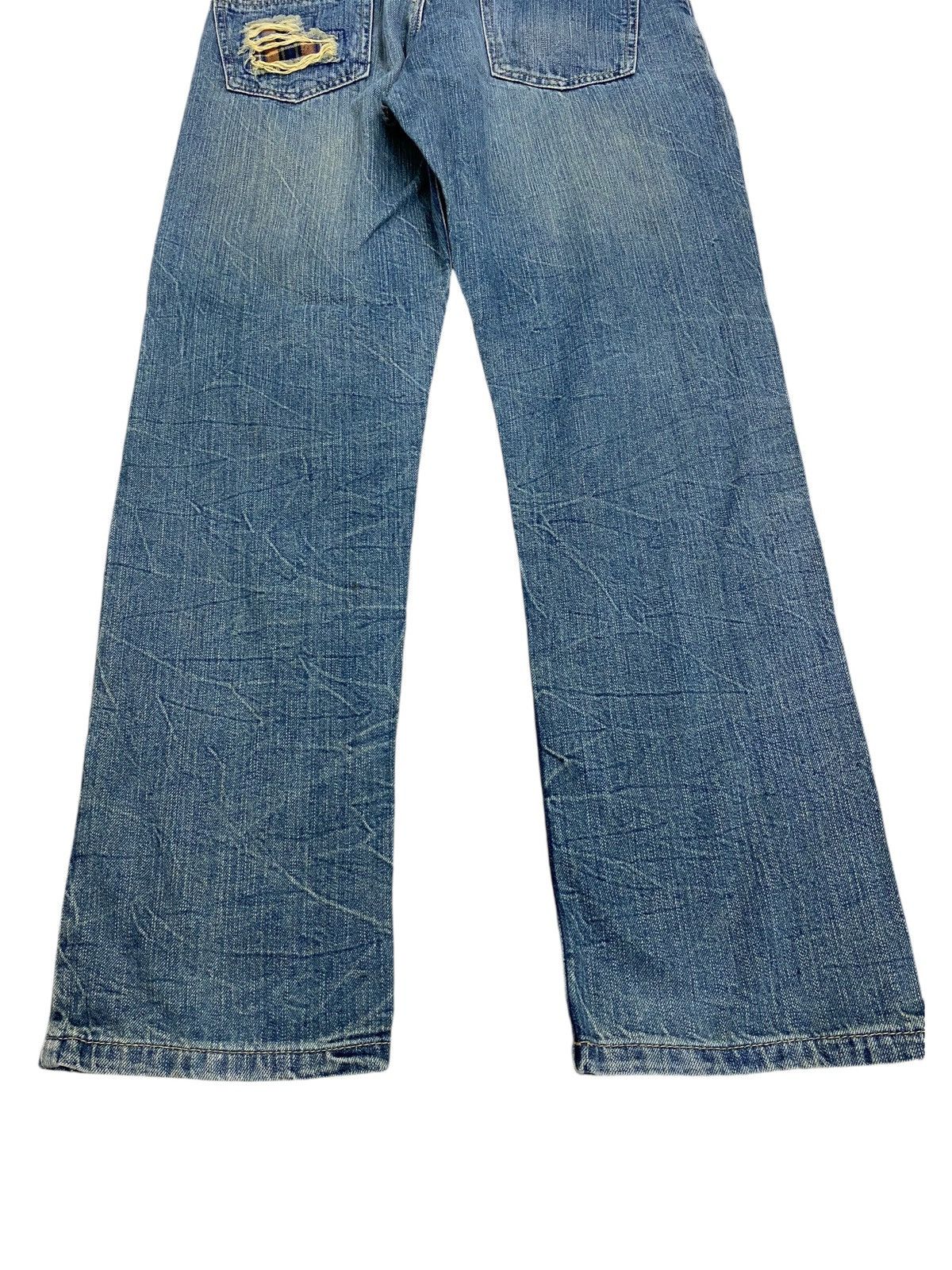 If Six Was Nine × Japanese Brand × Le Grande Bleu (L.G.B.) Grand Honor Denim Patchwork Tartan Distressed Double Waist Size US 31 - 14 Thumbnail
