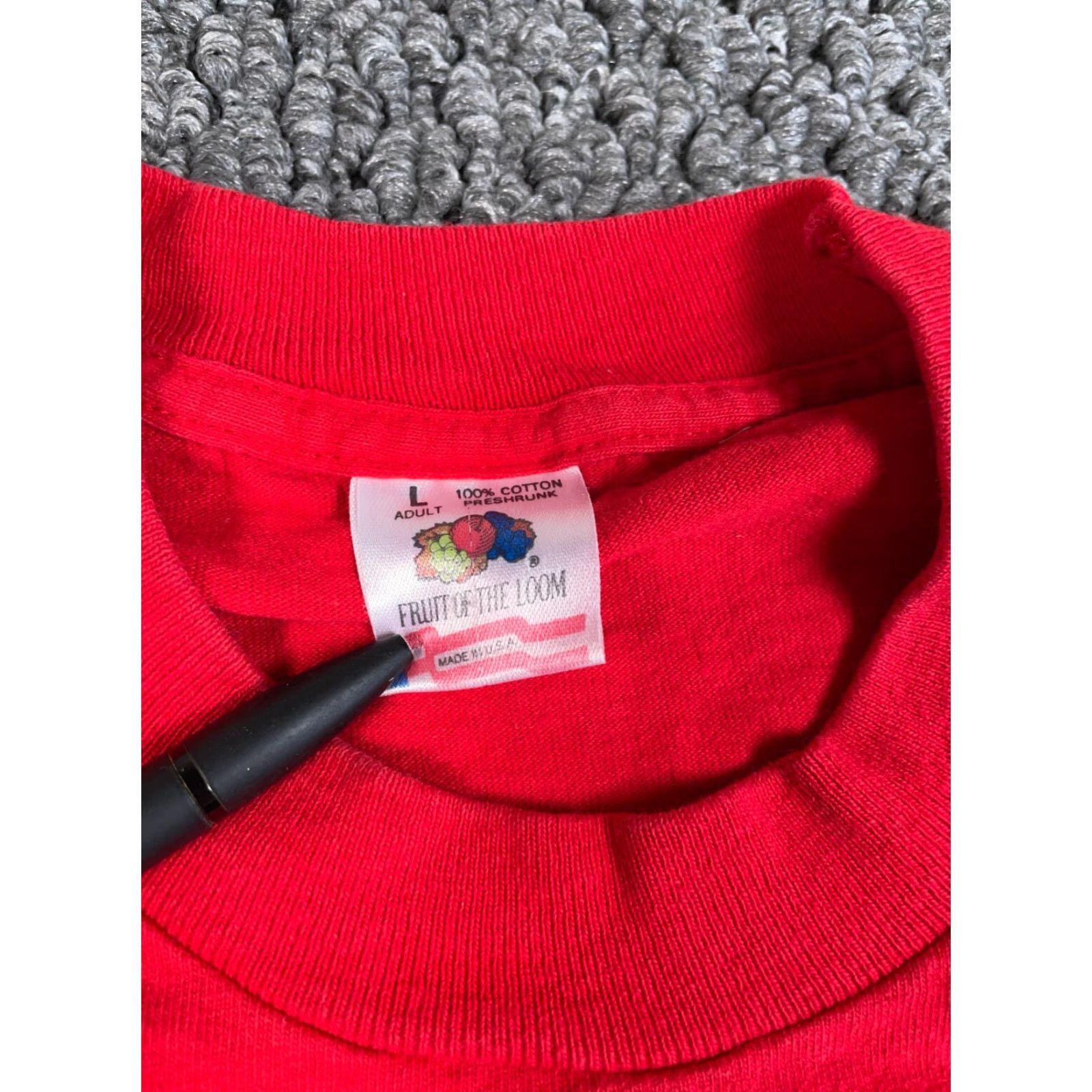Fruit Of The Loom VINTAGE Las Vegas Queen of Hearts T-Shirt Adult Large Red Cotton 90s City Retro Mens L Size US L / EU 52-54 / 3 - 3 Thumbnail