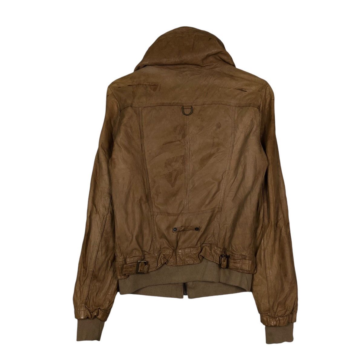 Japanese Brand 📌Cropped Leather Jacket Biker Bondage Design Issey Miyake Size US M / EU 48-50 / 2 - 9 Thumbnail