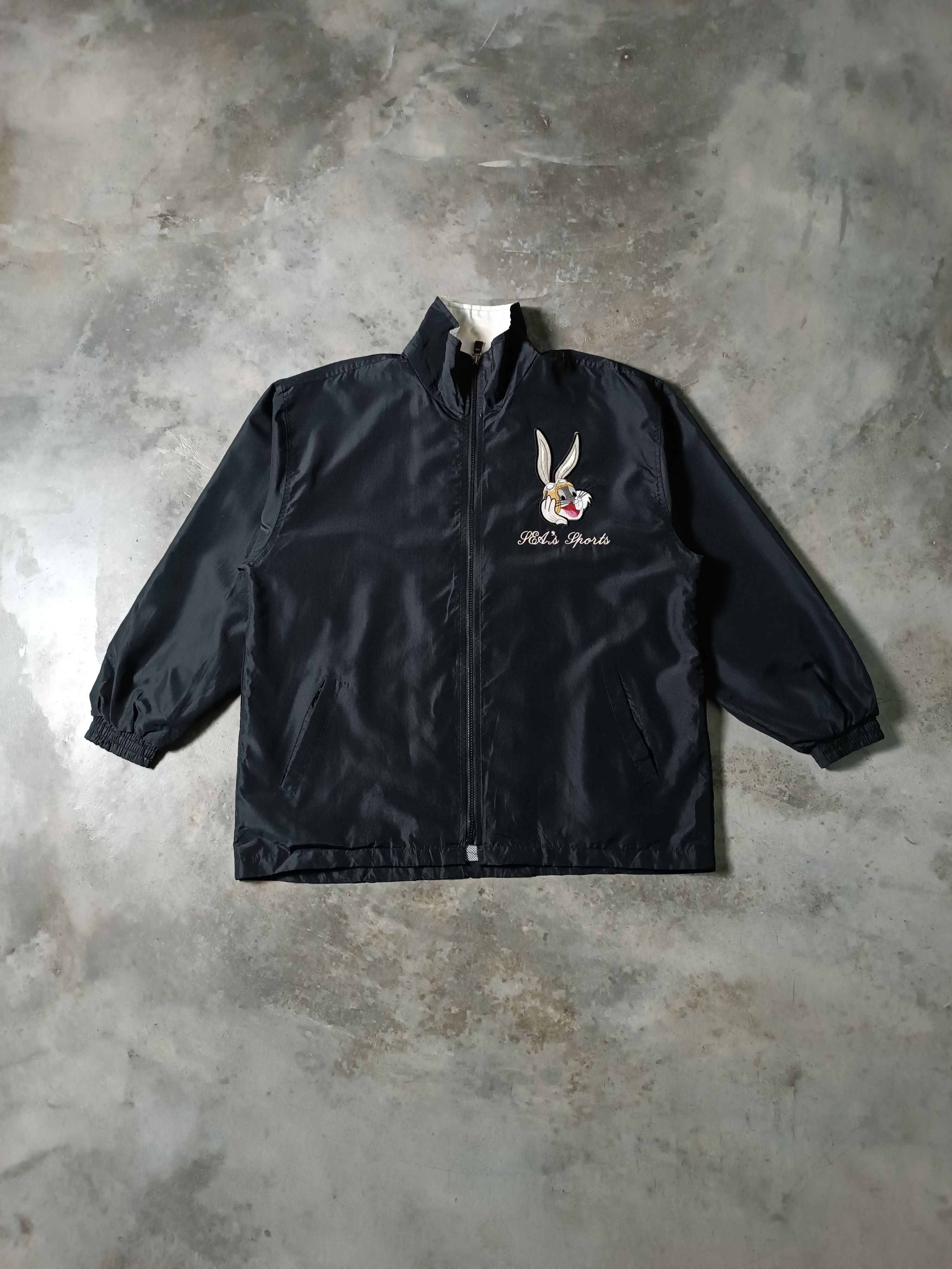 image of Vintage Bugs Bunny Light Jacket in Black, Men's (Size XL)