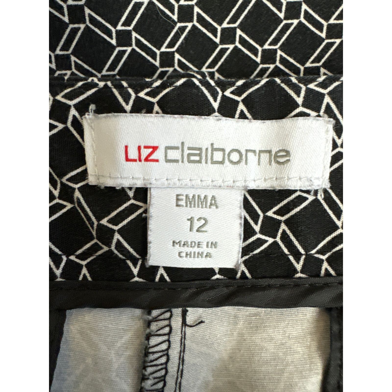 Other Liz Claiborne Emma Size 12 Black & White Ankle Pants Pockets Size 34" / US 12 / IT 48 - 4 Thumbnail