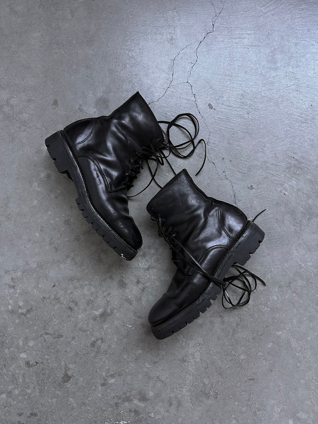 Pre-owned Guidi 795v  Cordovan (back Panel Only) Shoes In Black
