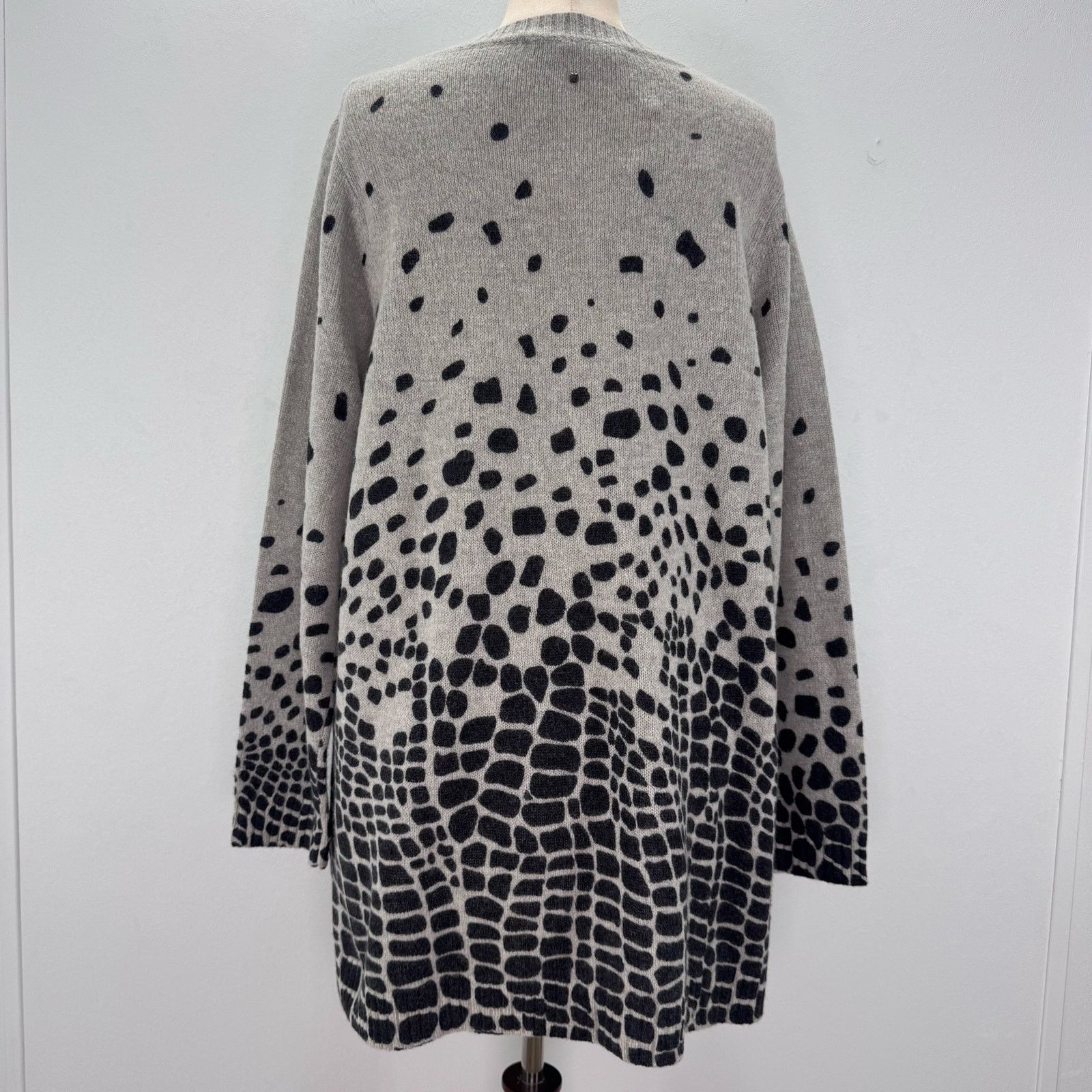 Marina Rinaldi Marina Rinaldi Grey Leopard Print Wool Blend Sweater Plus XL Size 3XL / US 20-22 - 6 Thumbnail