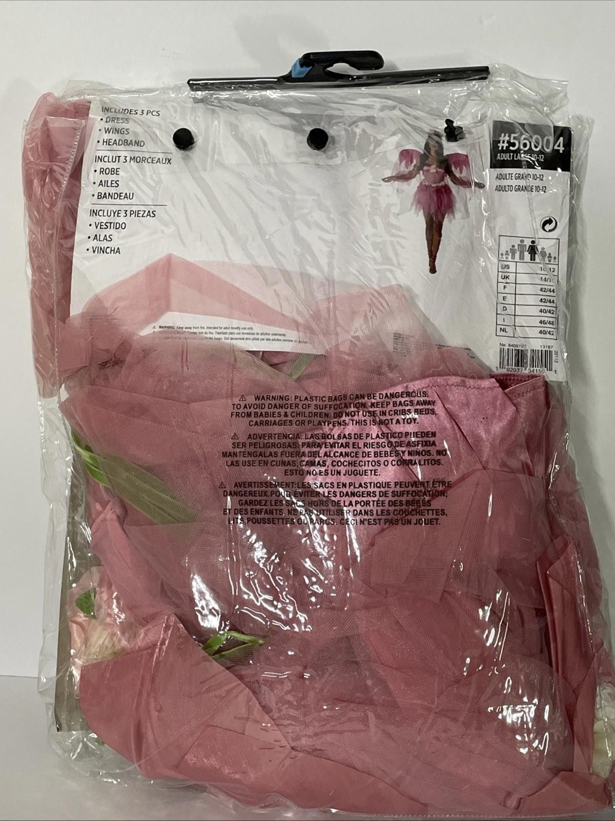 Other Garden Pixie Fairy Halloween Adult Costume Wings Large 10-12 Size ONE SIZE - 4 Thumbnail