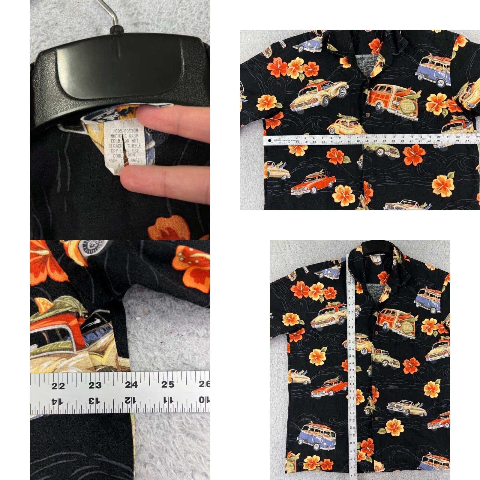 Vintage Pacific Legend Shirt Mens XL Black Floral Classic Cars Hawaiian Cotton Size US XL / EU 56 / 4 - 8 Thumbnail