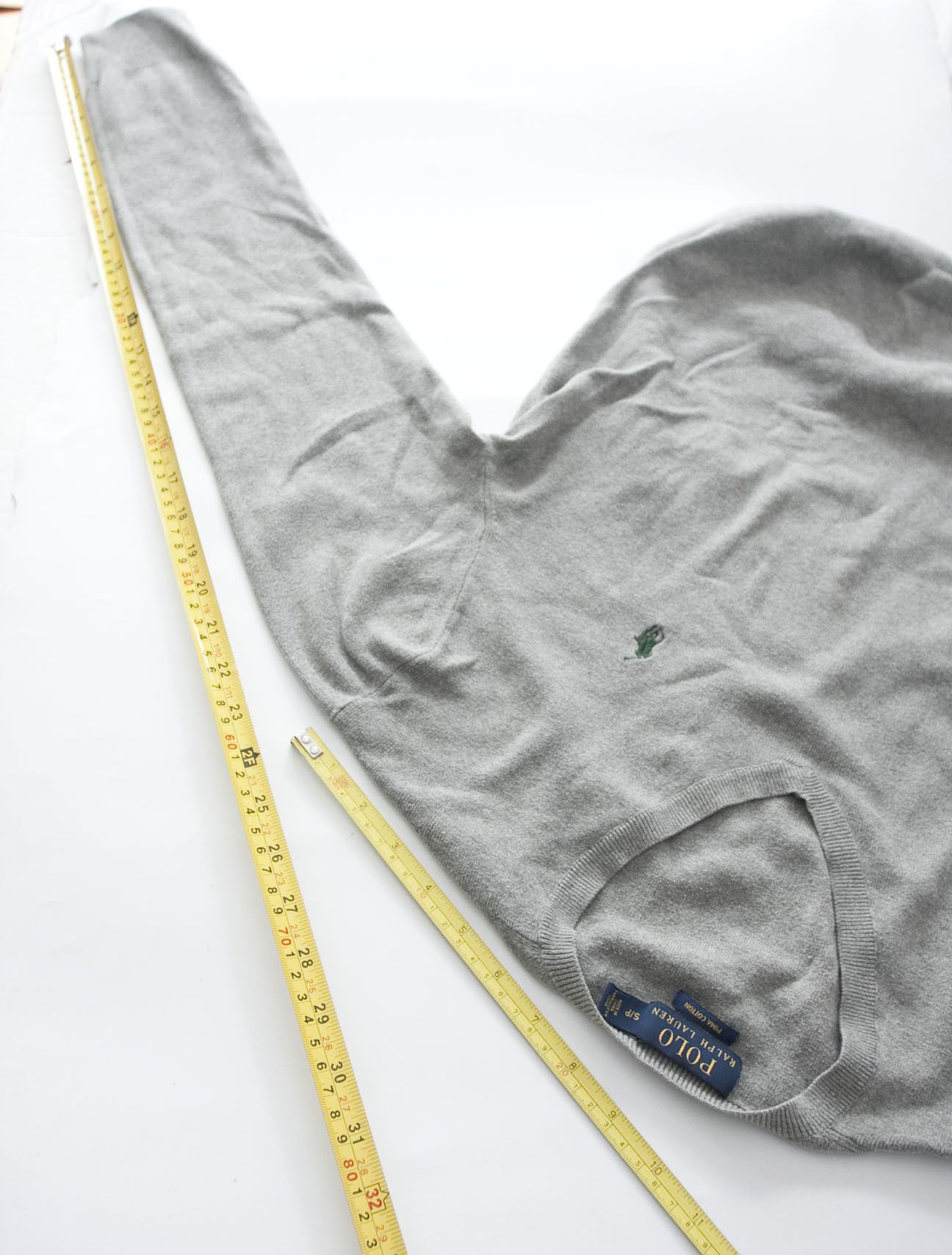 Polo Ralph Lauren Ralph Lauren Sweater V Neck Pima Cotton Size S Pale Gray Size US S / EU 44-46 / 1 - 3 Thumbnail